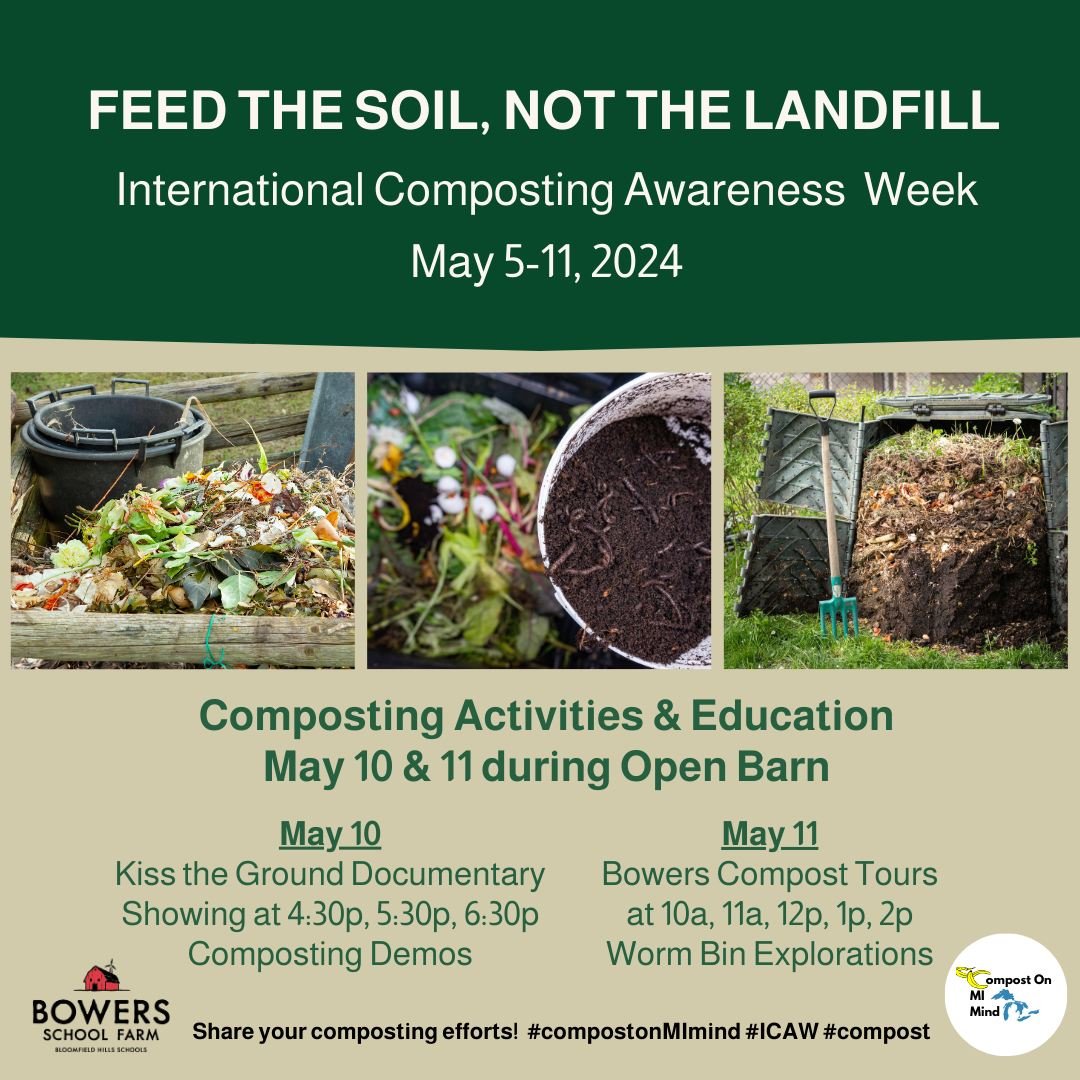Join us on the farm during Open Barn to learn about the positive impact of compost and healthy soil through interactive demos, an award-winning documentary screening: Kiss the Ground (Family friendly), and a composting systems tour with our team. 

O
