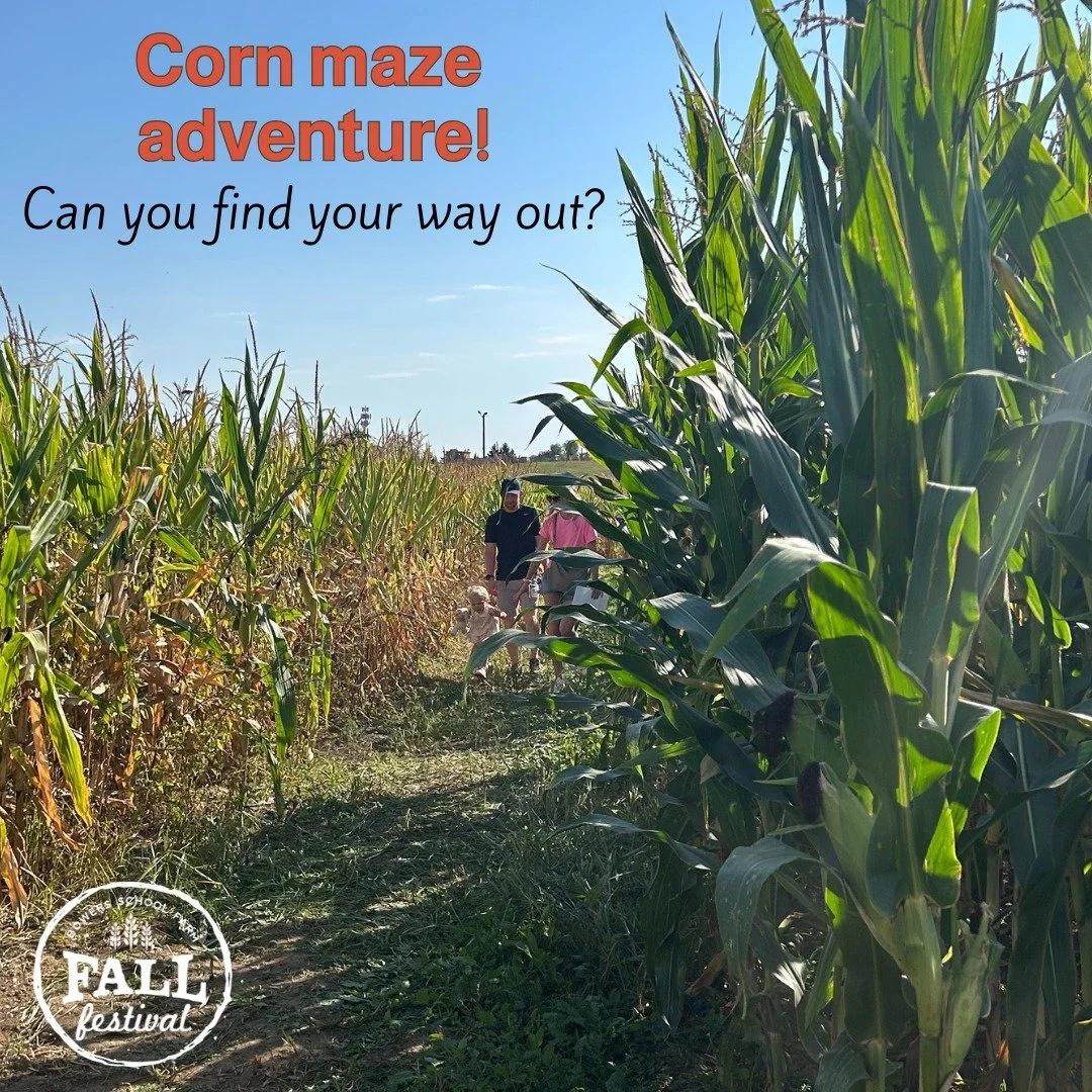 🌽 Think you&rsquo;ve got what it takes to escape the Corn Maze? 👣
It&rsquo;s not just a maze &mdash; it&rsquo;s an adventure waiting to happen at our Fall Festival! Twist, turn, laugh, and maybe get a little lost . . can you find your way out? 😅🌾