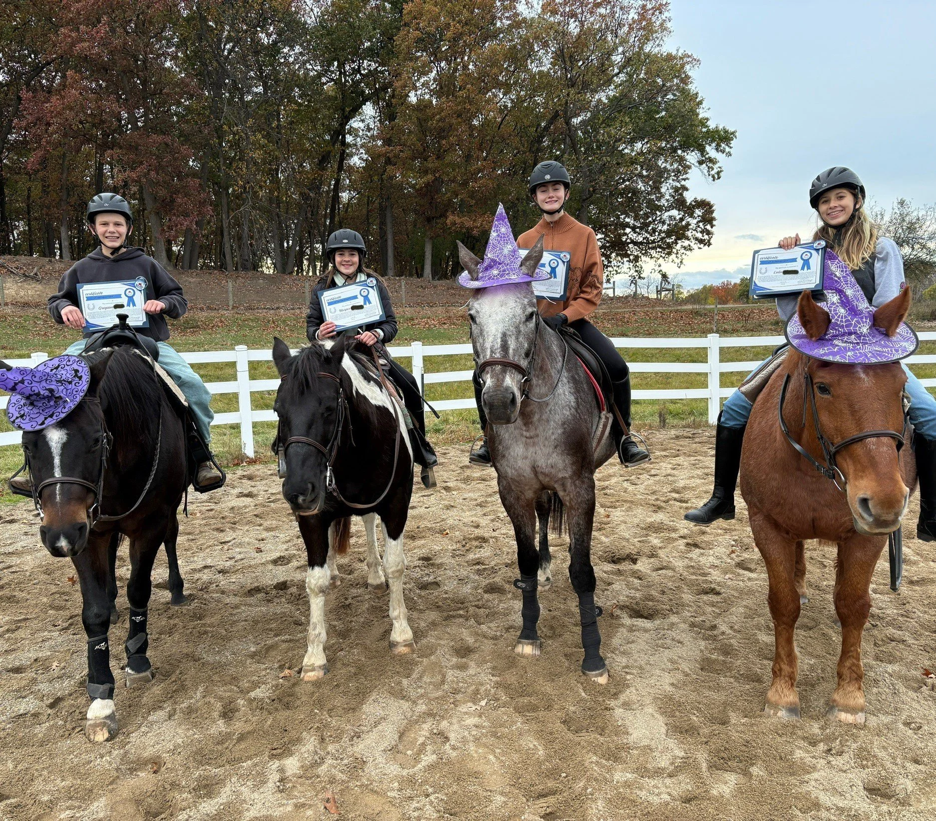 🎉💙 Congratulations to Our First Blue Level Riders! 🐴
Applause to Harper K., Lulu M., Greyson M., and Camryn O. - the first at Bowers Riding School to complete all riding levels and earn their Blue Level Advanced Badge! 🌟
This milestone marks a ye