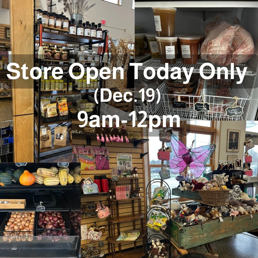 The farm store is open only today, December 19, until 12p before we take a break with the schools district.  We will be closing at 12p today through the holidays.  The store will reopen with Winter Park on January 9, 2026. 
Stop in and get any last m
