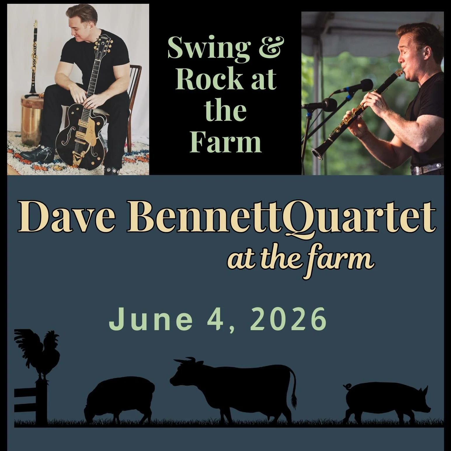 Gather your friends and family for a memorable evening of live music at the farm, surrounded by gardens and the beauty of the outdoors. Enjoy an open-air swing and rock concert under the tent featuring renowned jazz musician Dave Bennett and his tale