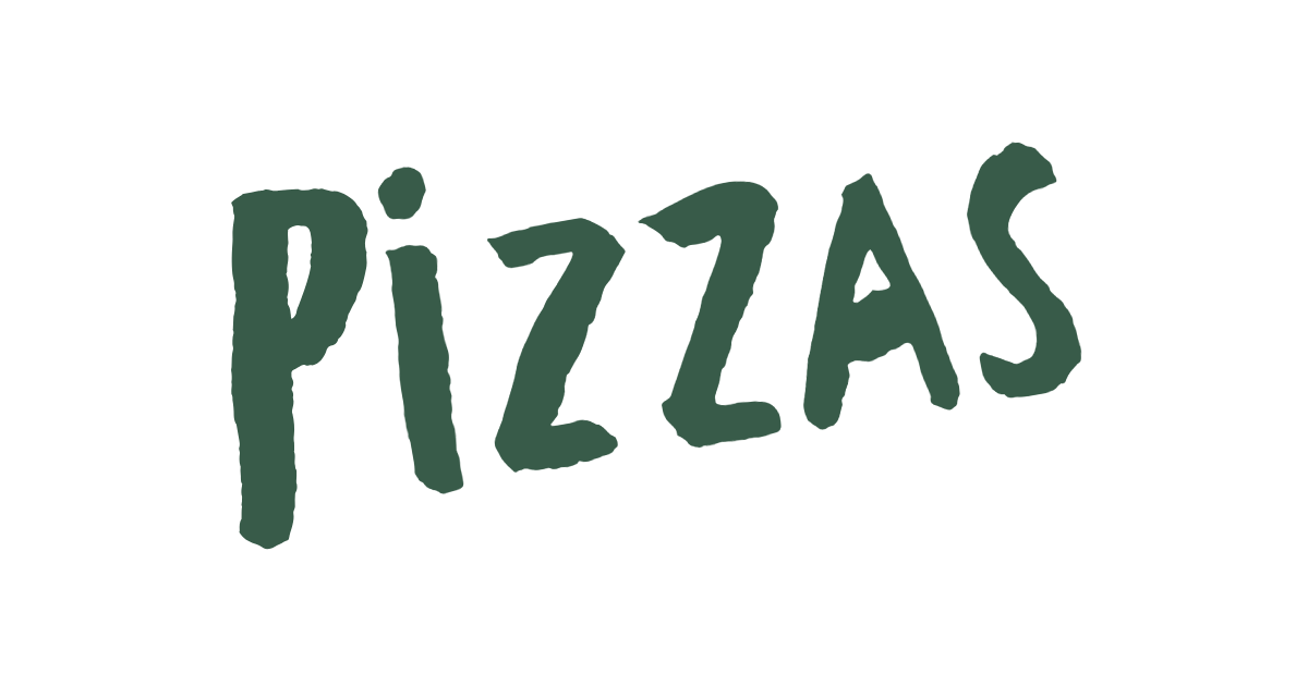 Pizzas section of the menu