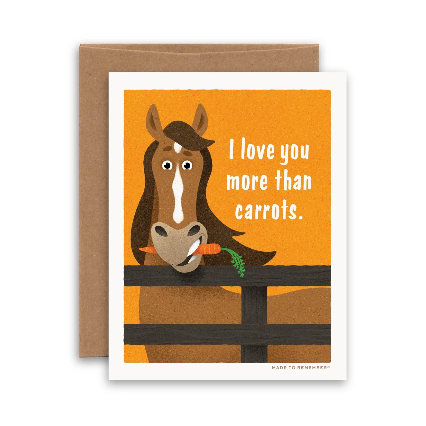 I Love You More Than Carrots. | Thoroughbred Horse Greeting Card
