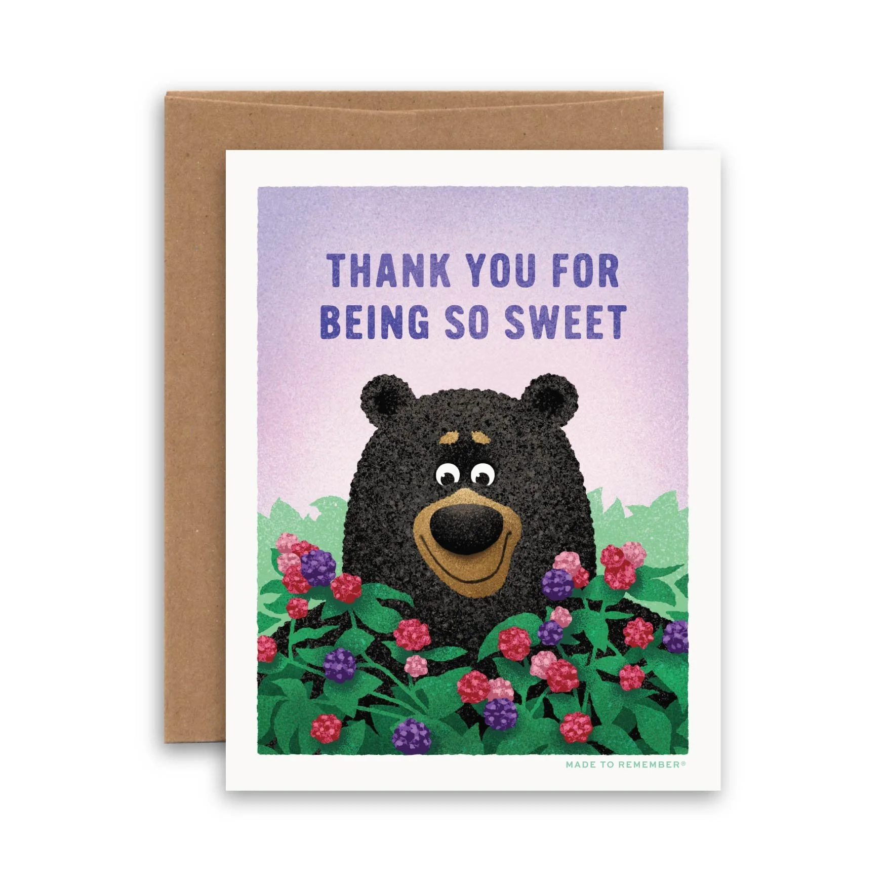 So Sweet | American Black Bear + Blackberry Greeting Card