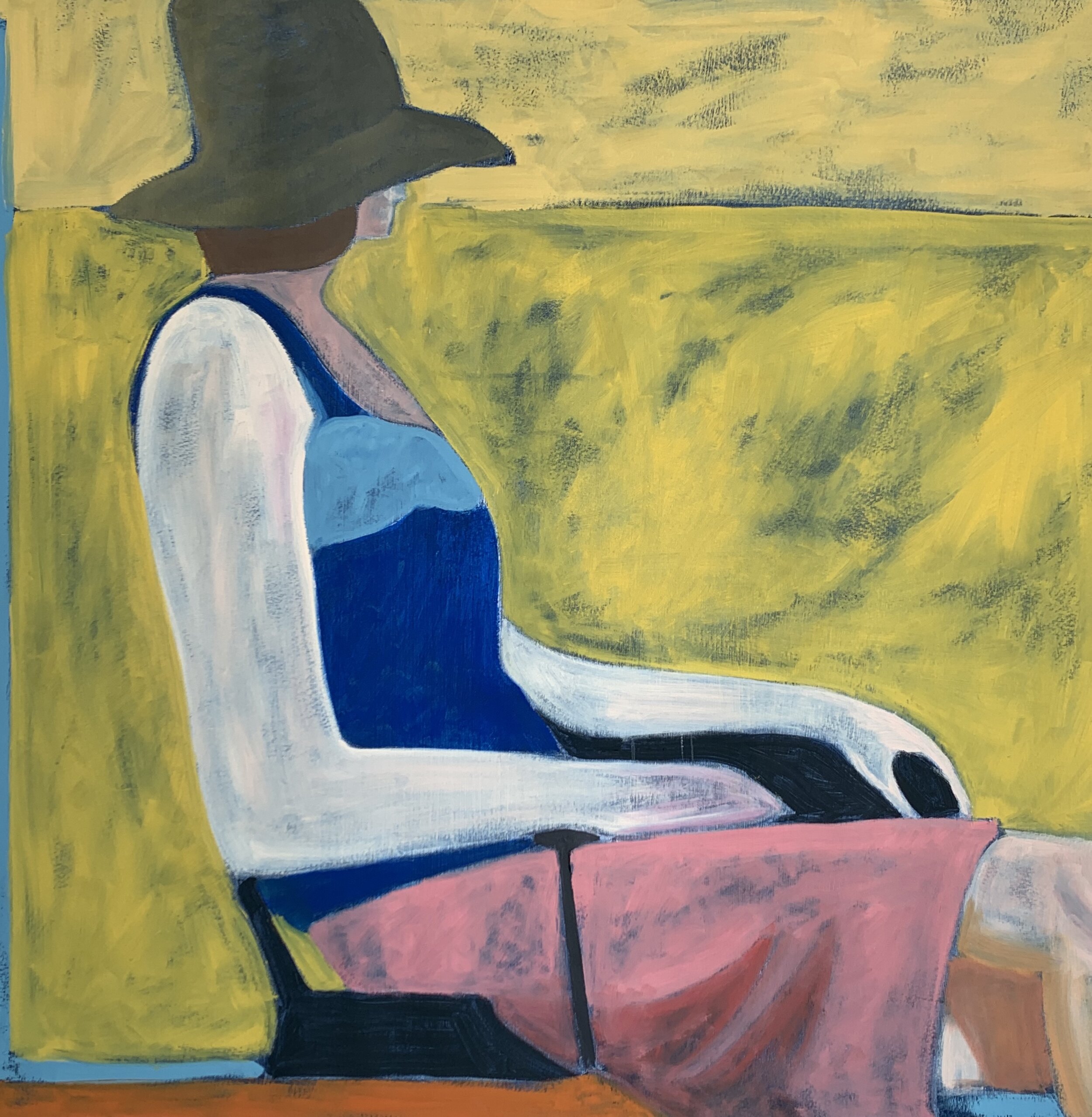Diebenkorn Study 22 X 22 Oil on Paper 2020
