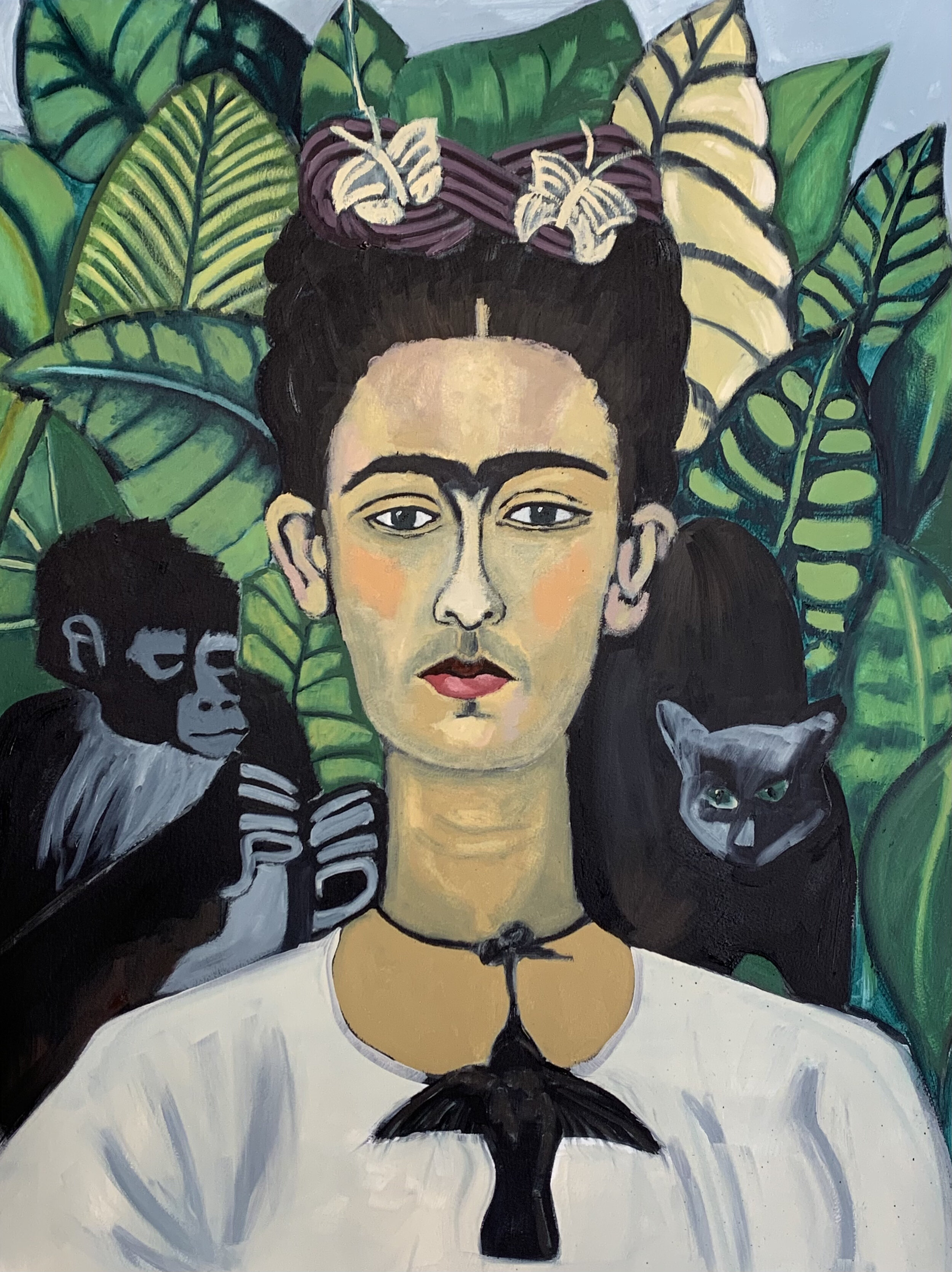 Frida Kahlo Study 30 X 22 Oil on Paper 2020 Available