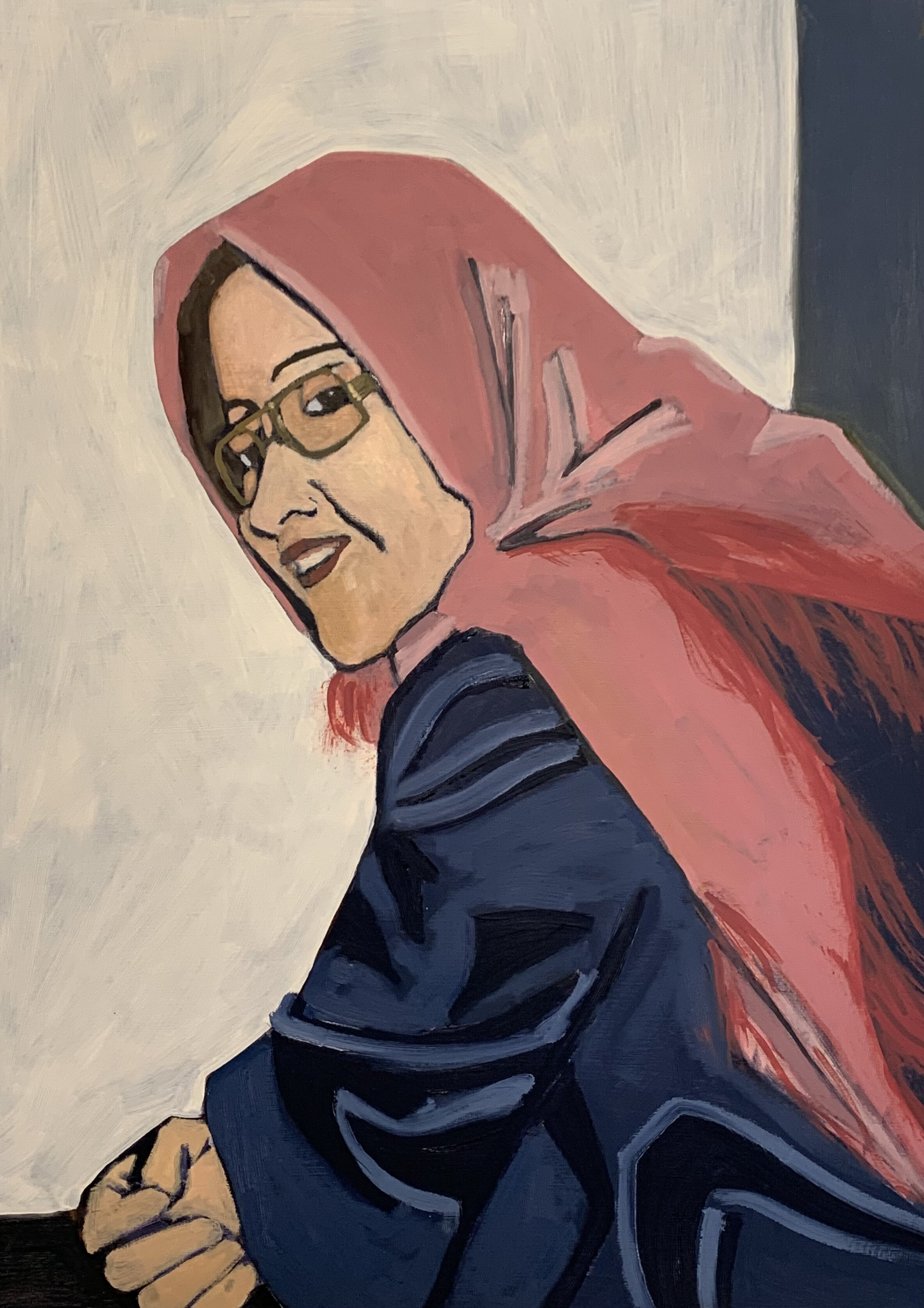 Farzaneh 1 - ۱ فرزانه 24 X 18 Oil on Paper 2020
