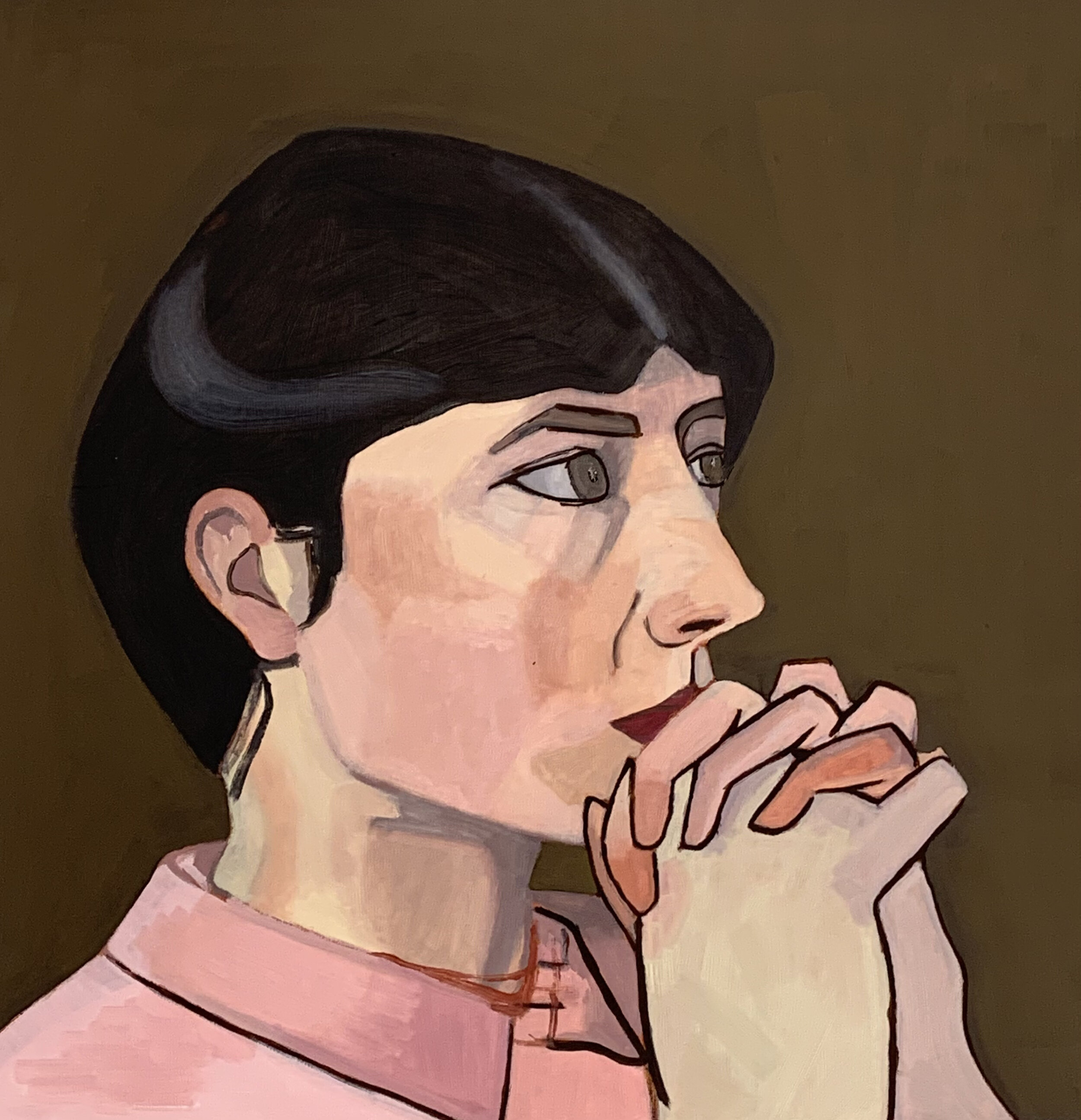 Euan Uglow Study 18 X 18 Oil on Paper 2021