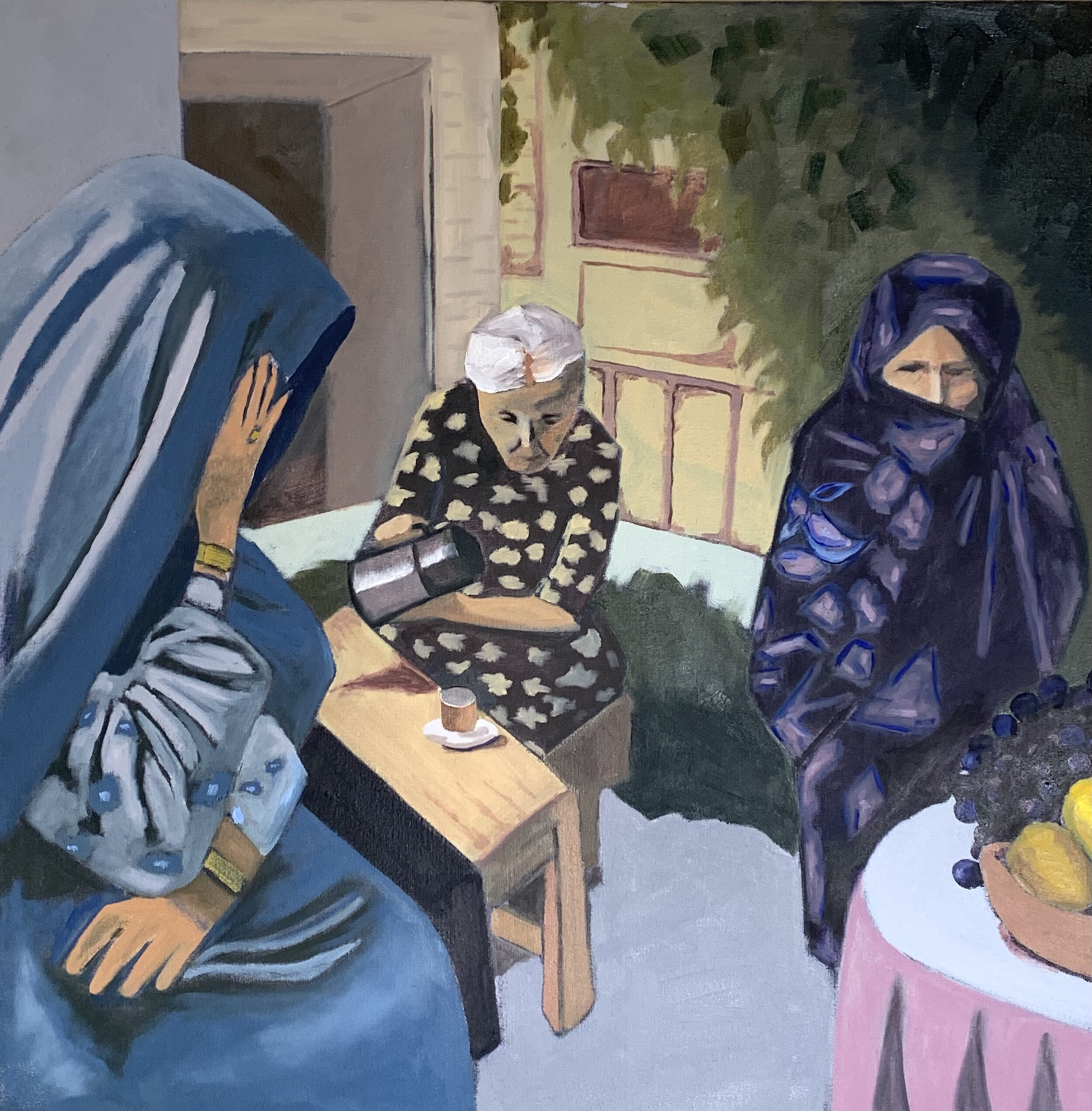 Parpar’s Courtyard حیاط پرپر 24 X 24 Oil on Canvas 2020