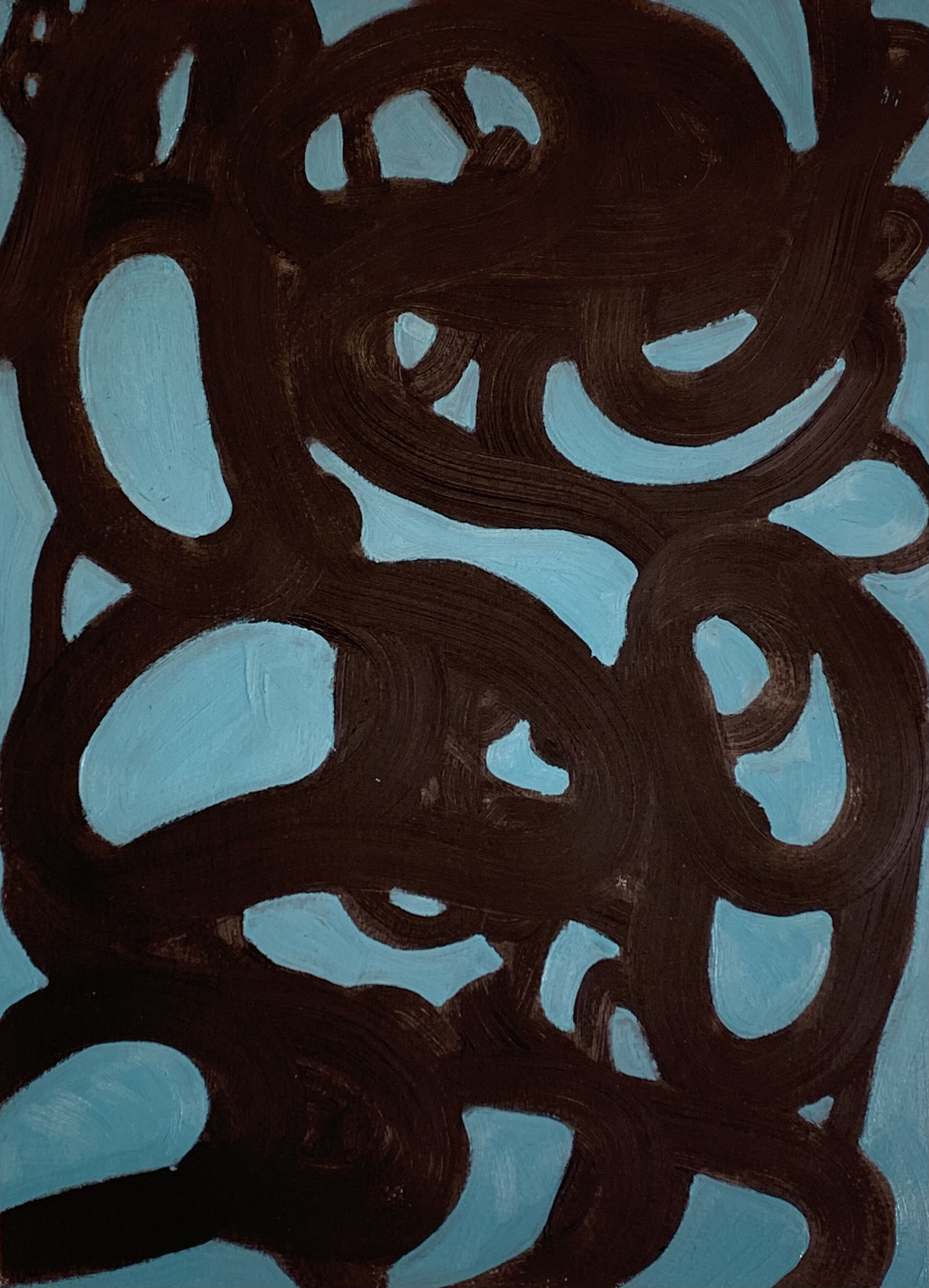 Black and Blue H ه سیاه و آبی 15 X 11 Oil on Paper 2020