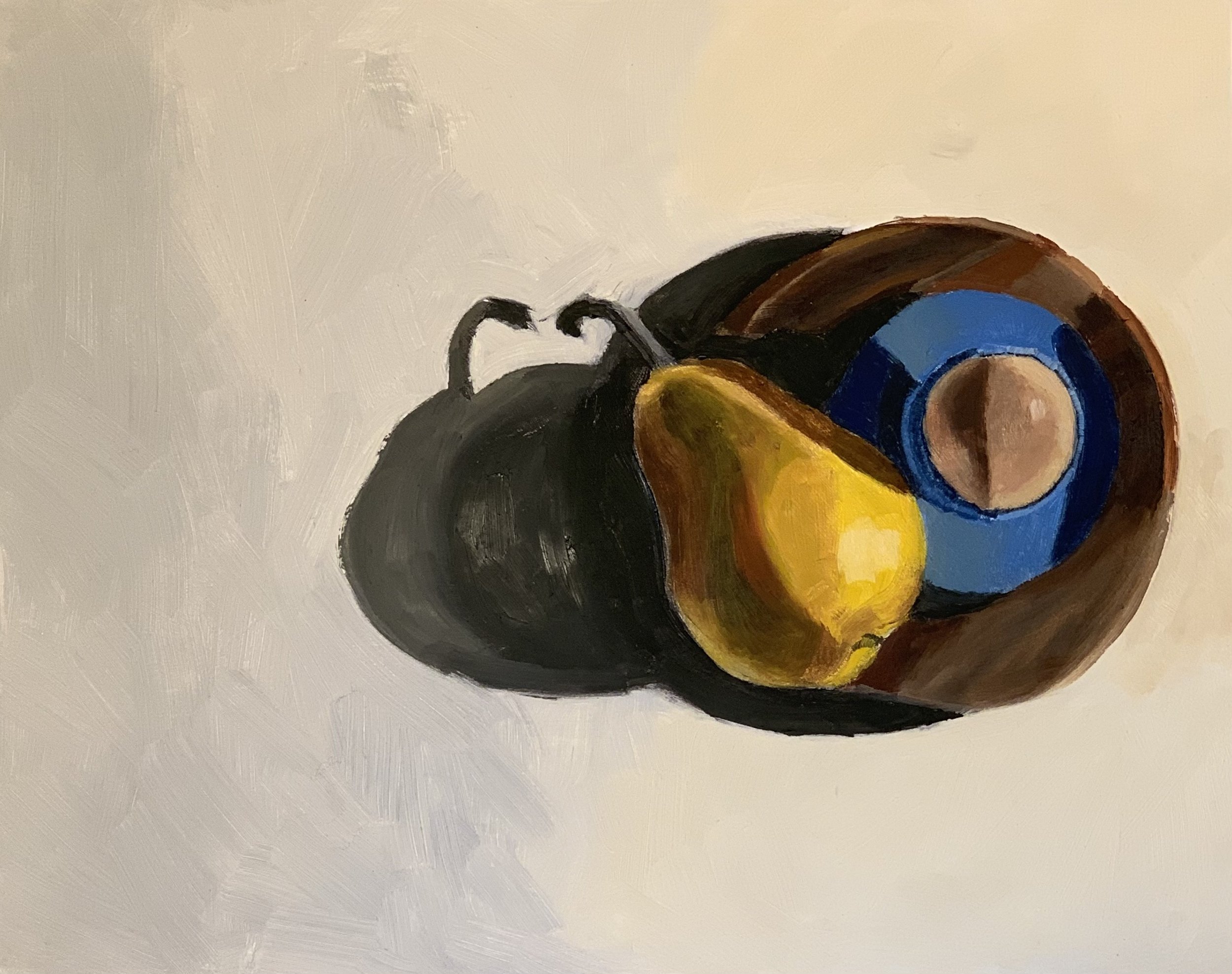 Egg and Pear 8 X 10 Oil on Wood Panel 2022