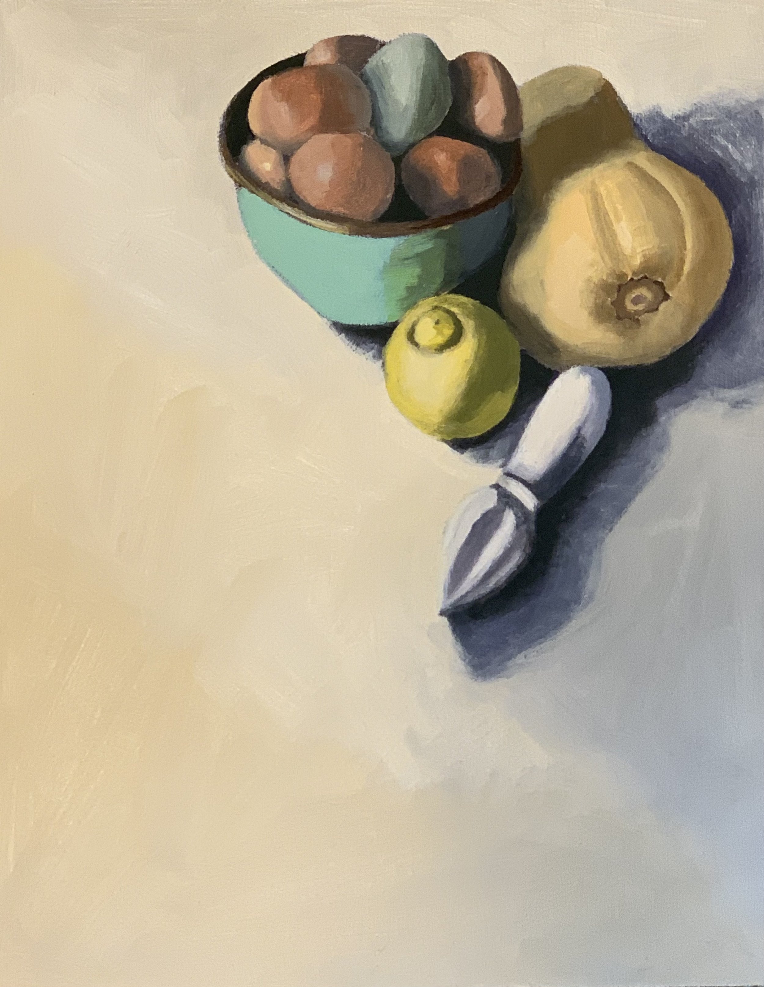 Eggs and Squash 10 X 8 Oil on Wood Panel 2022
