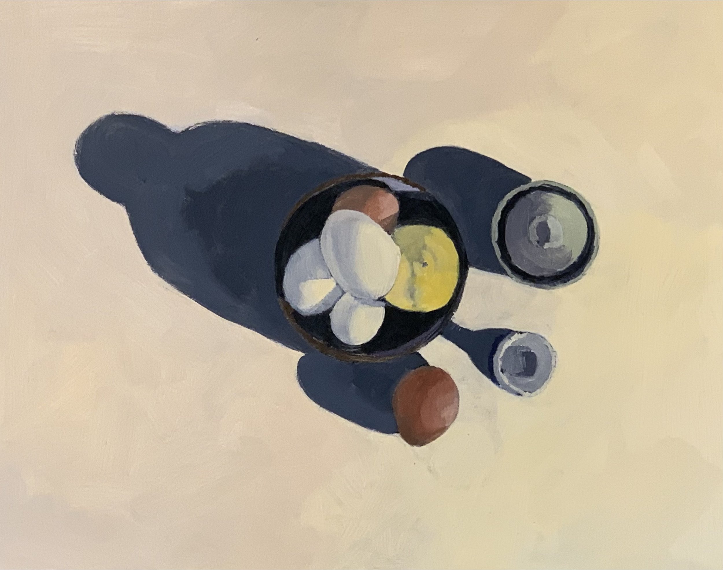 Eggs and Lemon 2 8 X 10 Oil on Wood Panel 2022