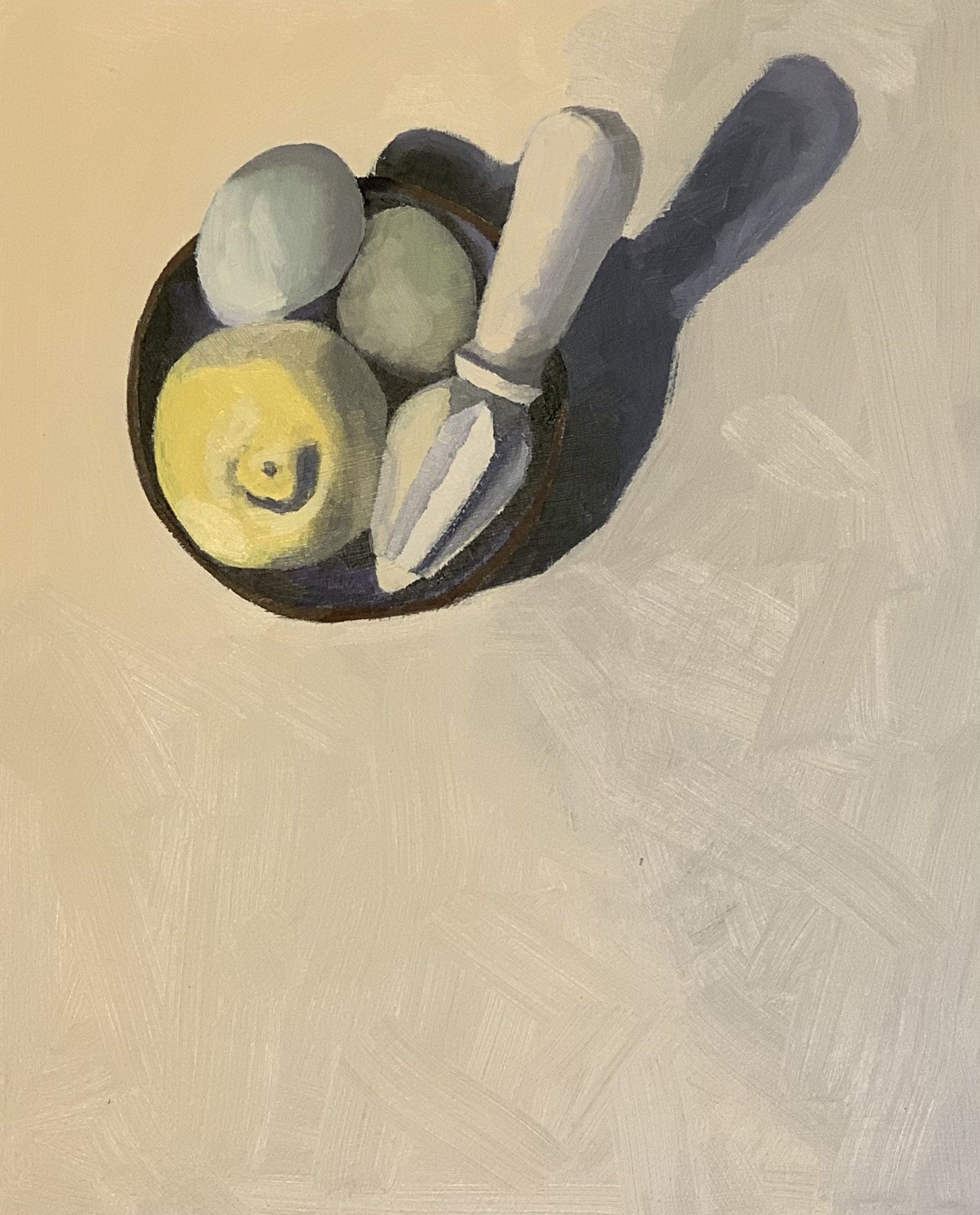 Eggs and Lemon 1 10 X 8 Oil on Wood Panel 2022