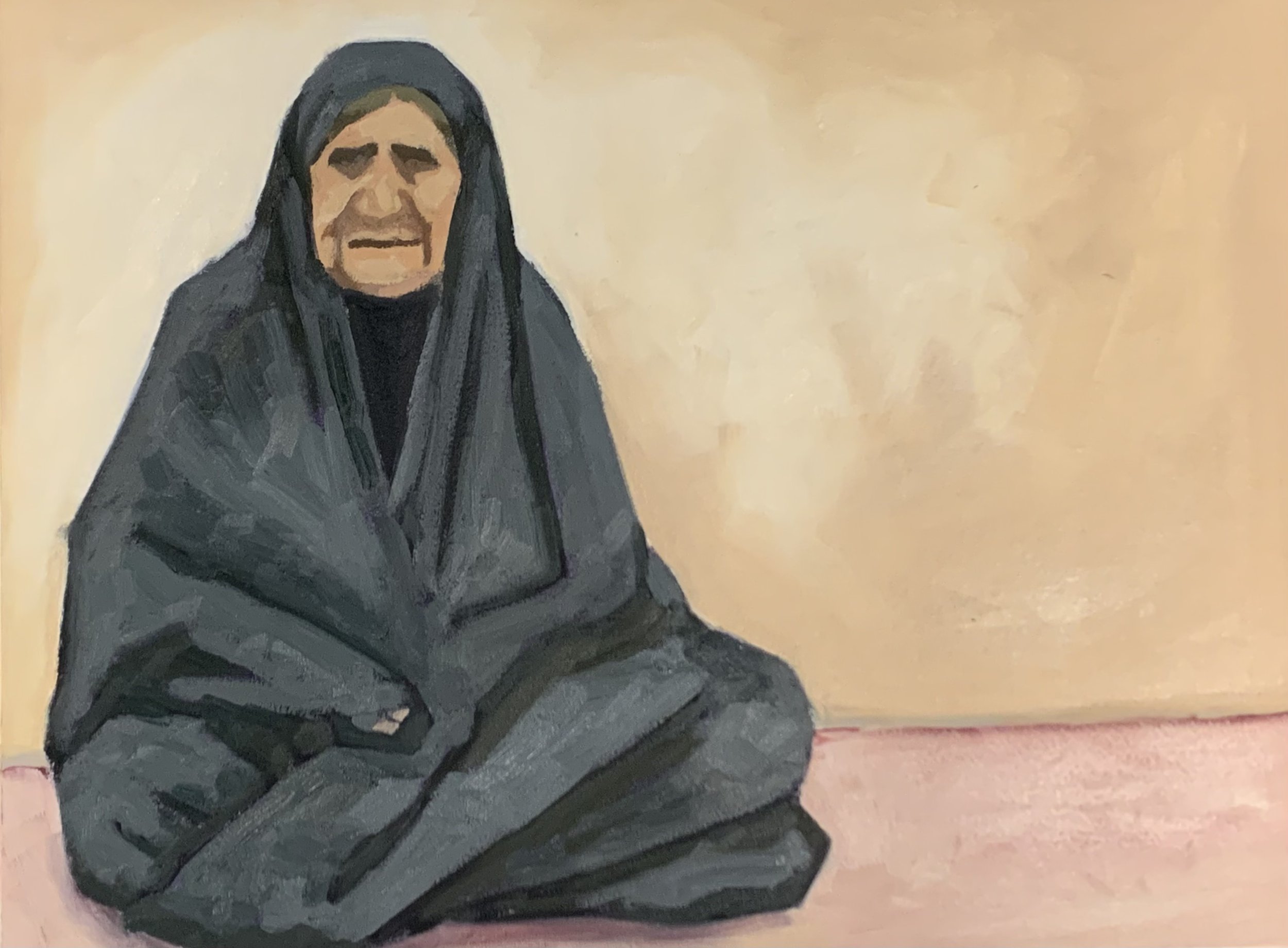 Naneh ننه خانم بی 12 X 16 Oil on Paper 2022