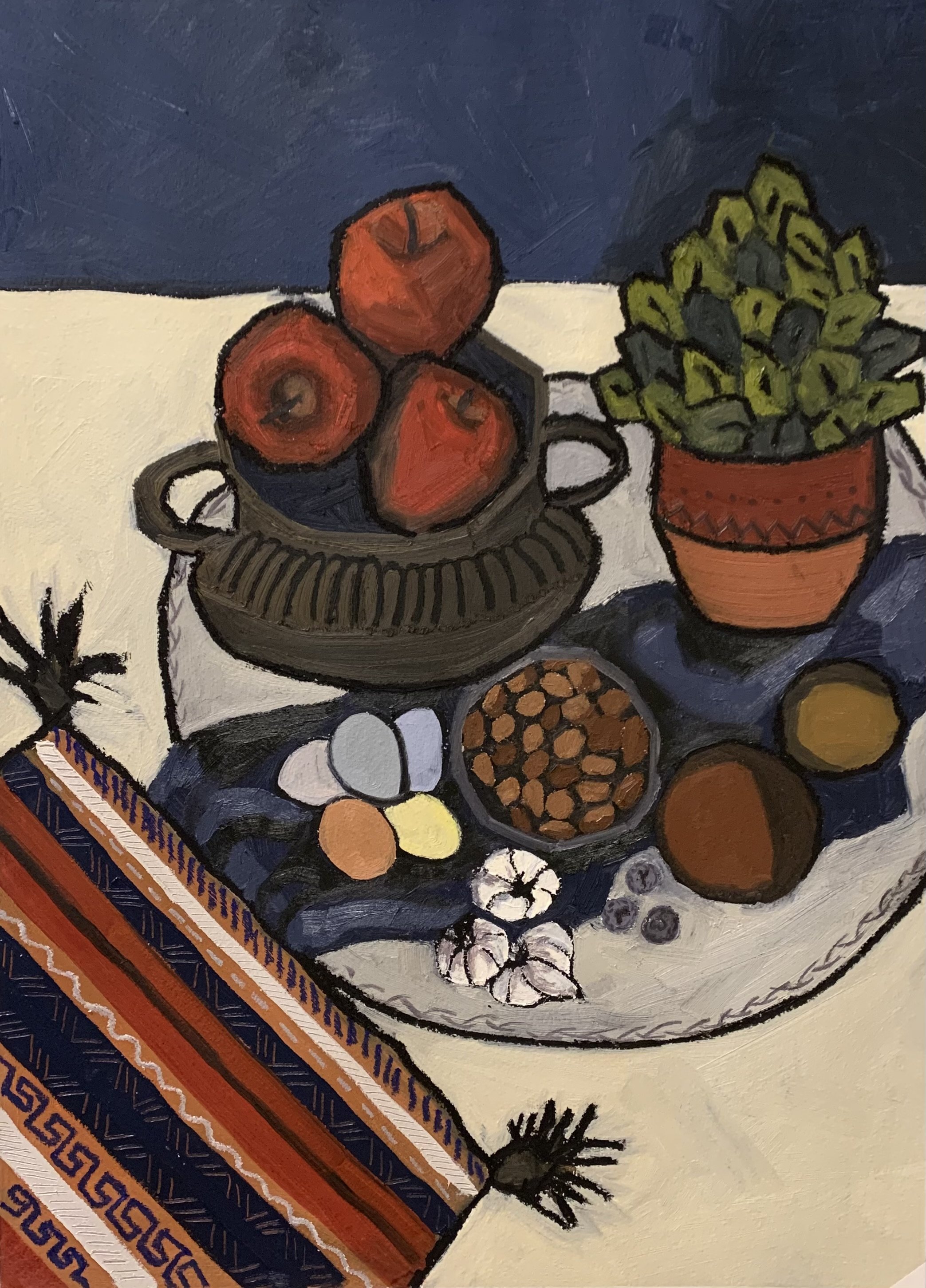 Sofreh - سفره 22 X 16 Oil on Paper 2023