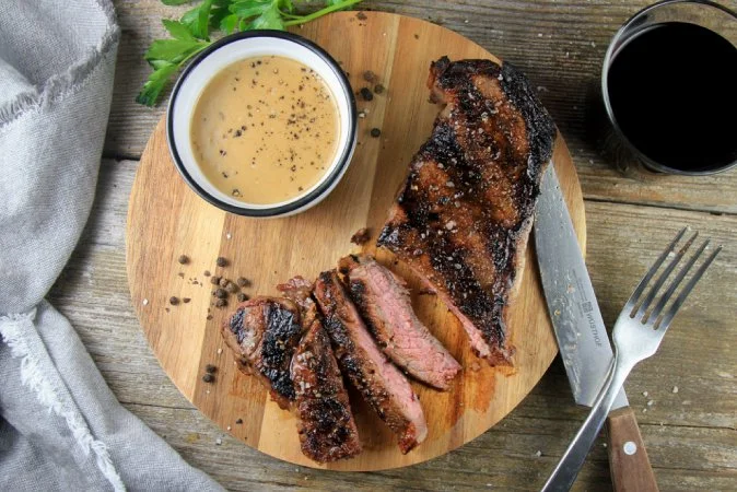 New York Strip Steak with Bourbon Cream Sauce