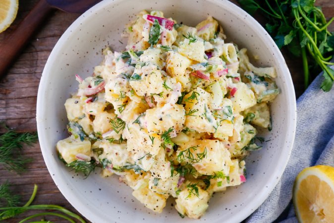 Creamy Lemon Potato Salad with Fresh Herbs