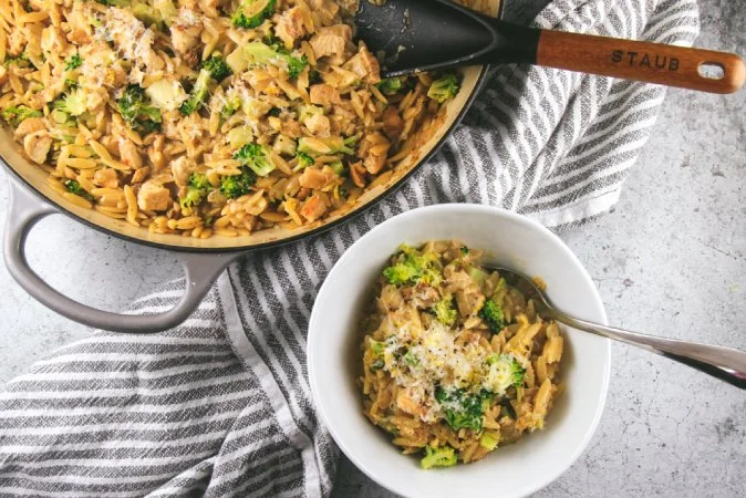 One Pot Chicken and Broccoli Orzo