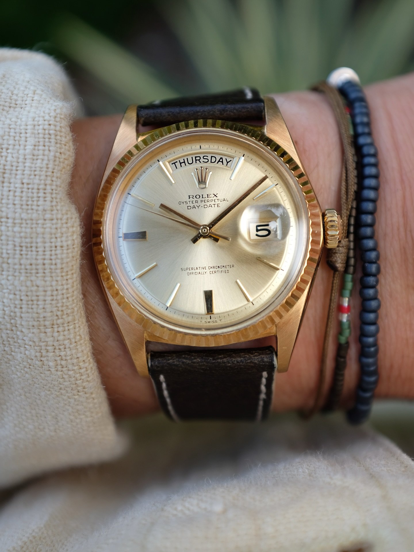 When you want a Day Date that&rsquo;s just a little different. 

-1968 Rolex Day-Date 1803 with no lume doorstop dial