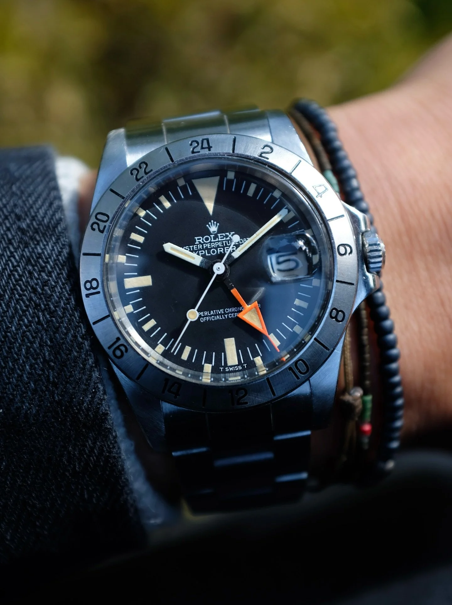Hard not to notice this one. 

-1977 Rolex Explorer II 1655