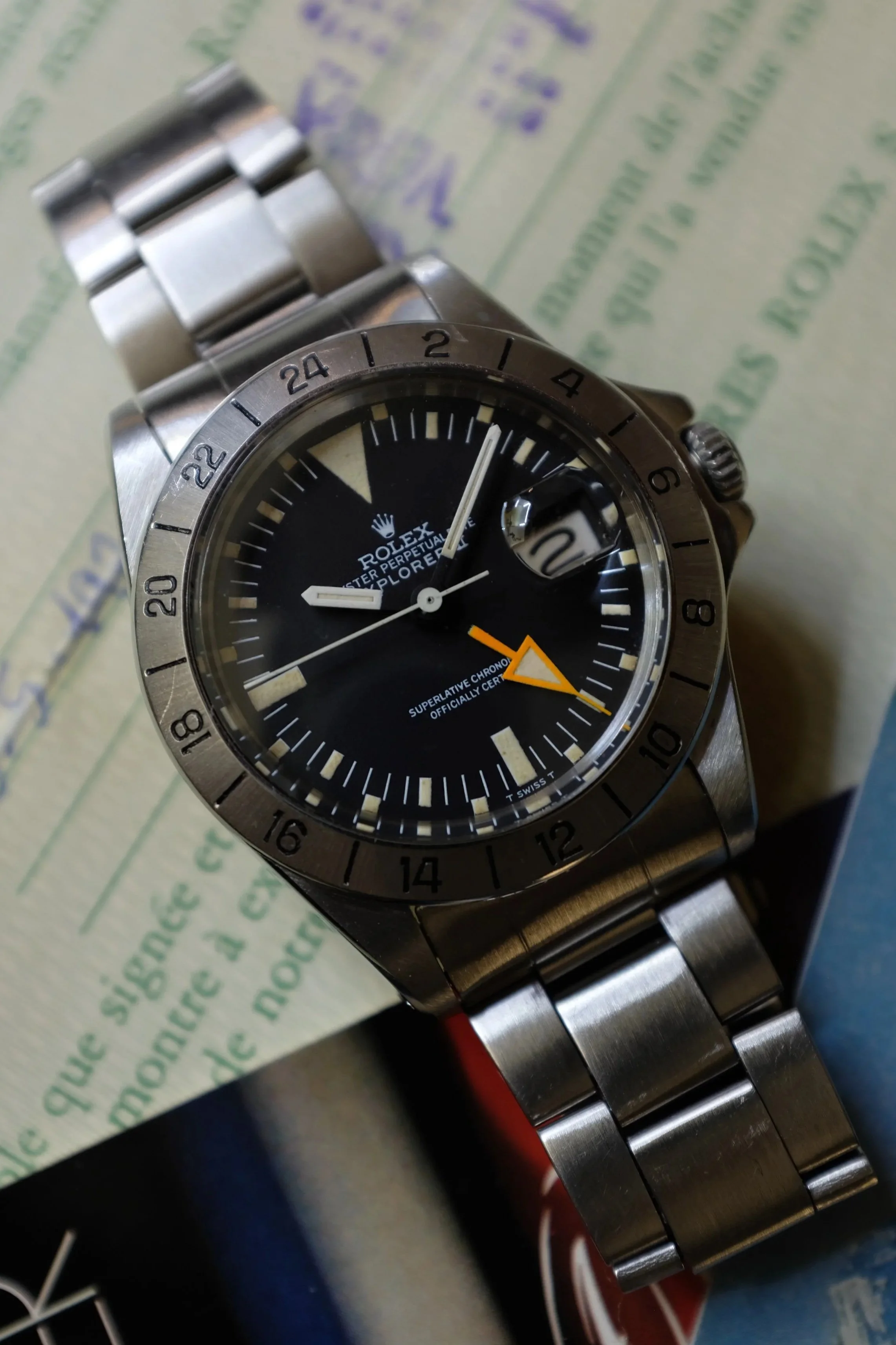 SOLD - 1973 Rolex Explorer II 1655 MK1 Straight Hand Full Set
