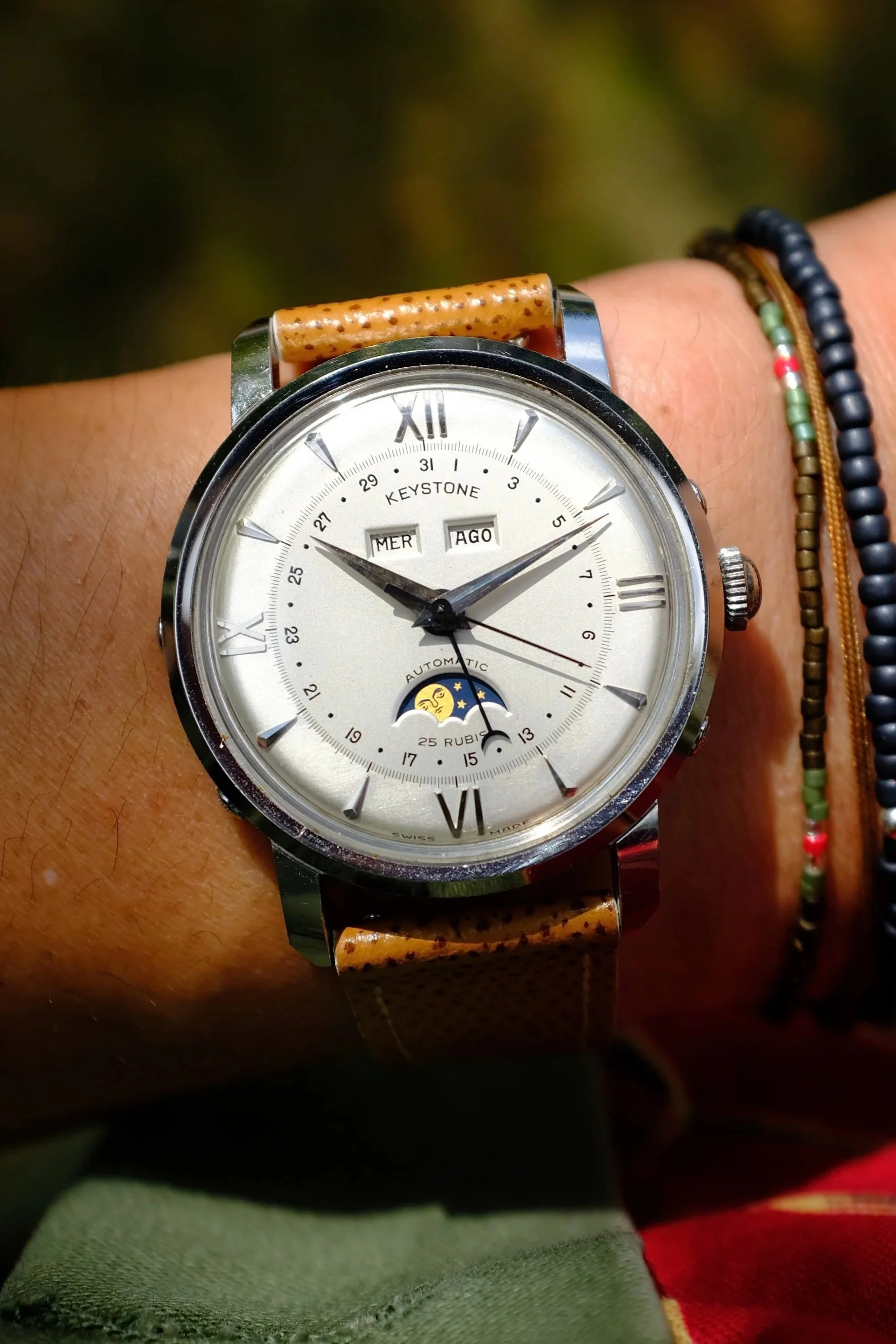 1950s Keystone Automatic Triple Date Moonphase