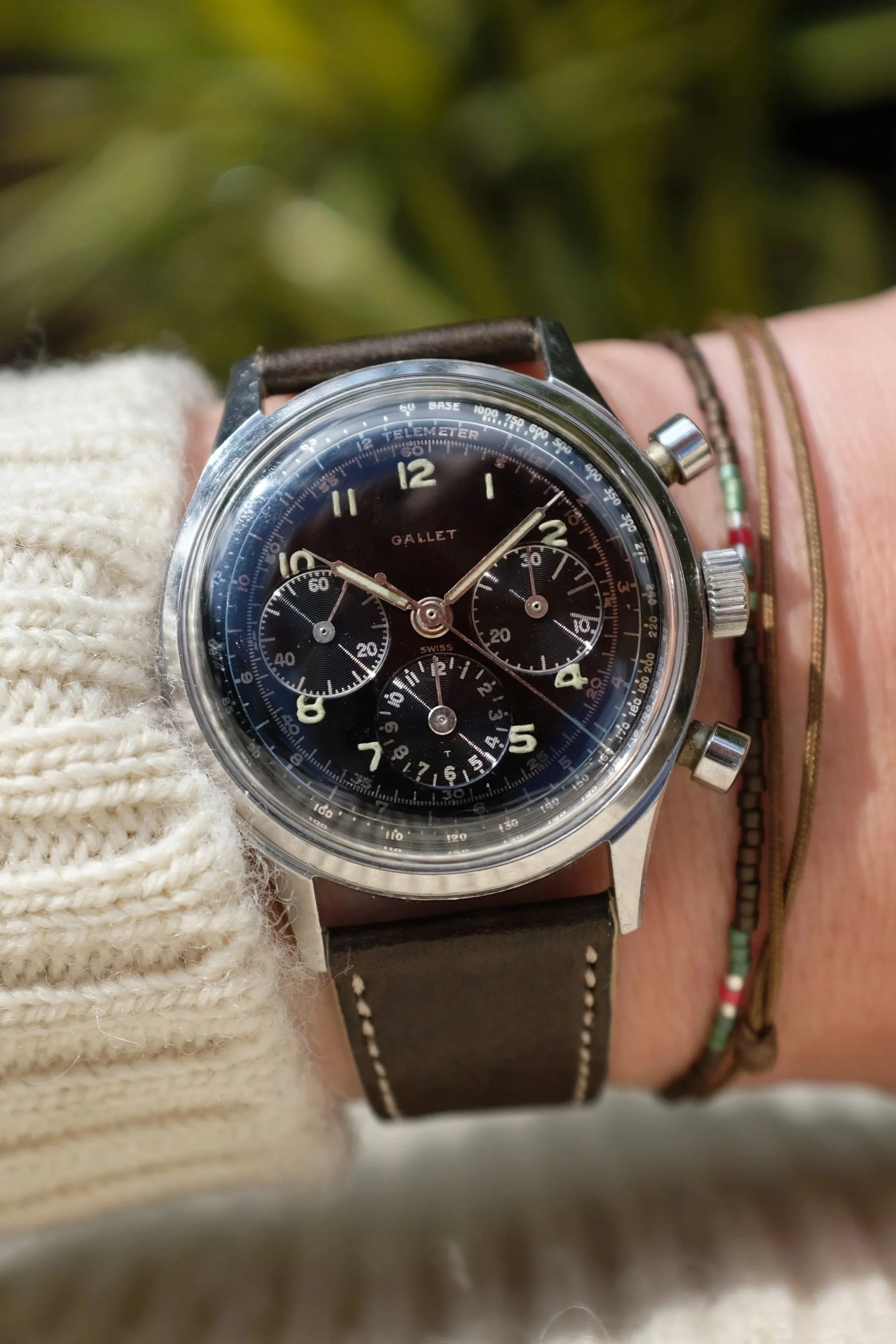 1960s Gallet MultiChron 12 Black Gilt Dial EP40 "Jim Clark"