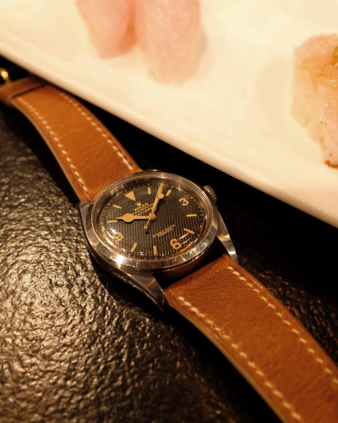 The first Rolex Explorer, made to survive the treacherous climb up Mt Everest only to be worn over 70 years later by a guy wearing white jeans and having sushi in West Hollywood. 

-1953 Rolex Explorer 6350