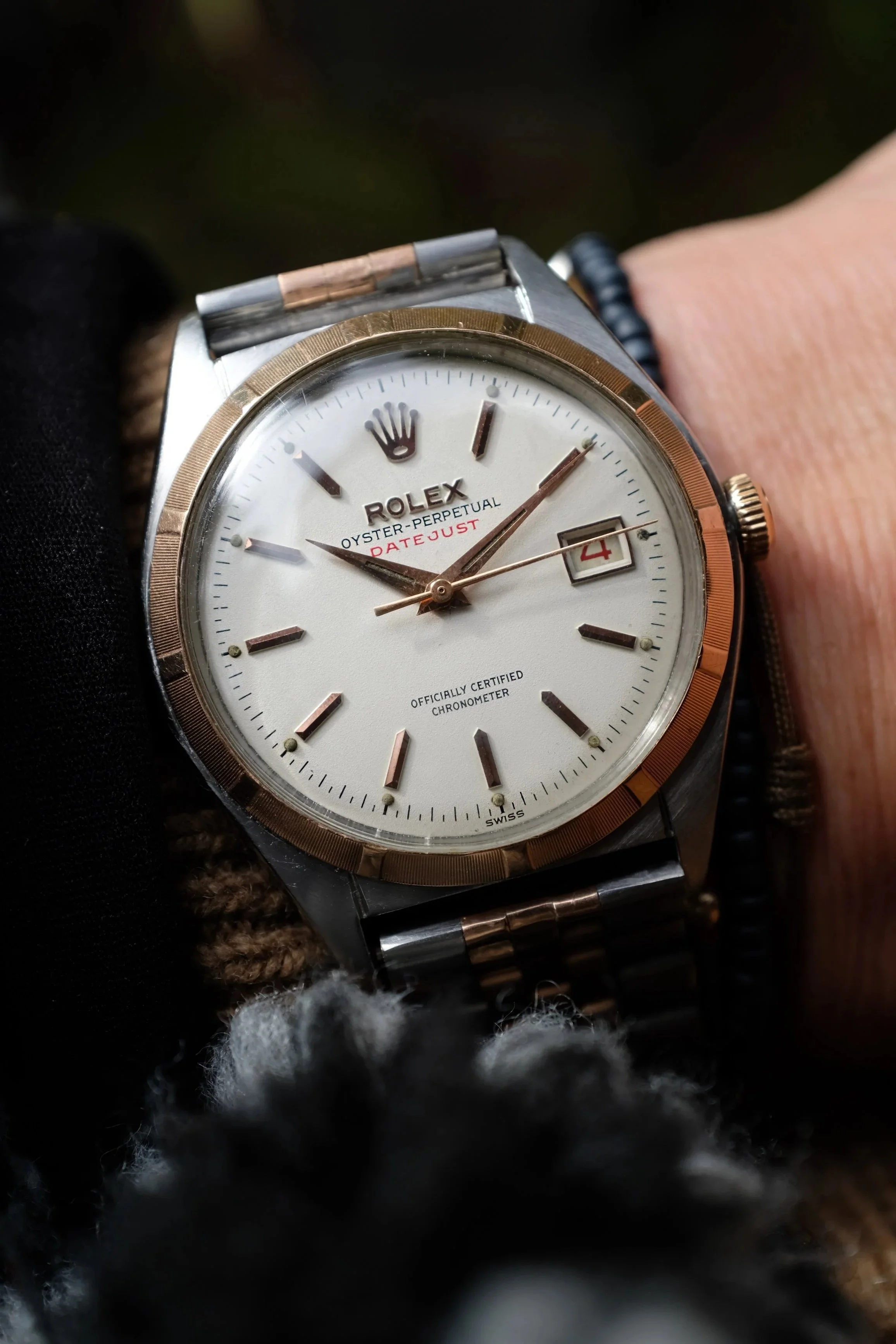 1948 Rolex Datejust "Ovettone" Bubbleback 18k Rose Gold & Steel