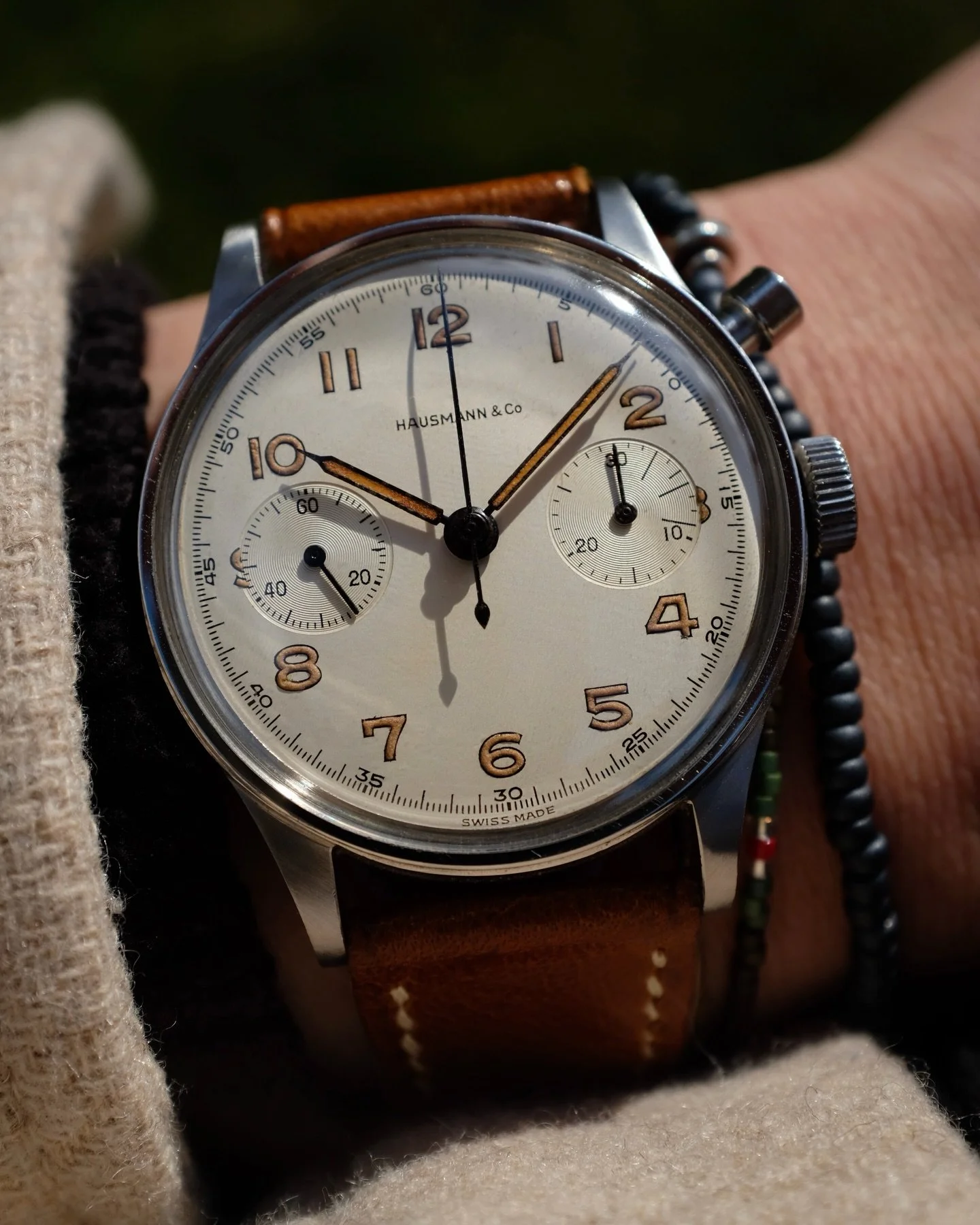 I have a big problem with this watch: taking it off. 

-1960s Lemania 15CHT Monopusher Chronograph signed and retailed by Hausmann &amp; Co