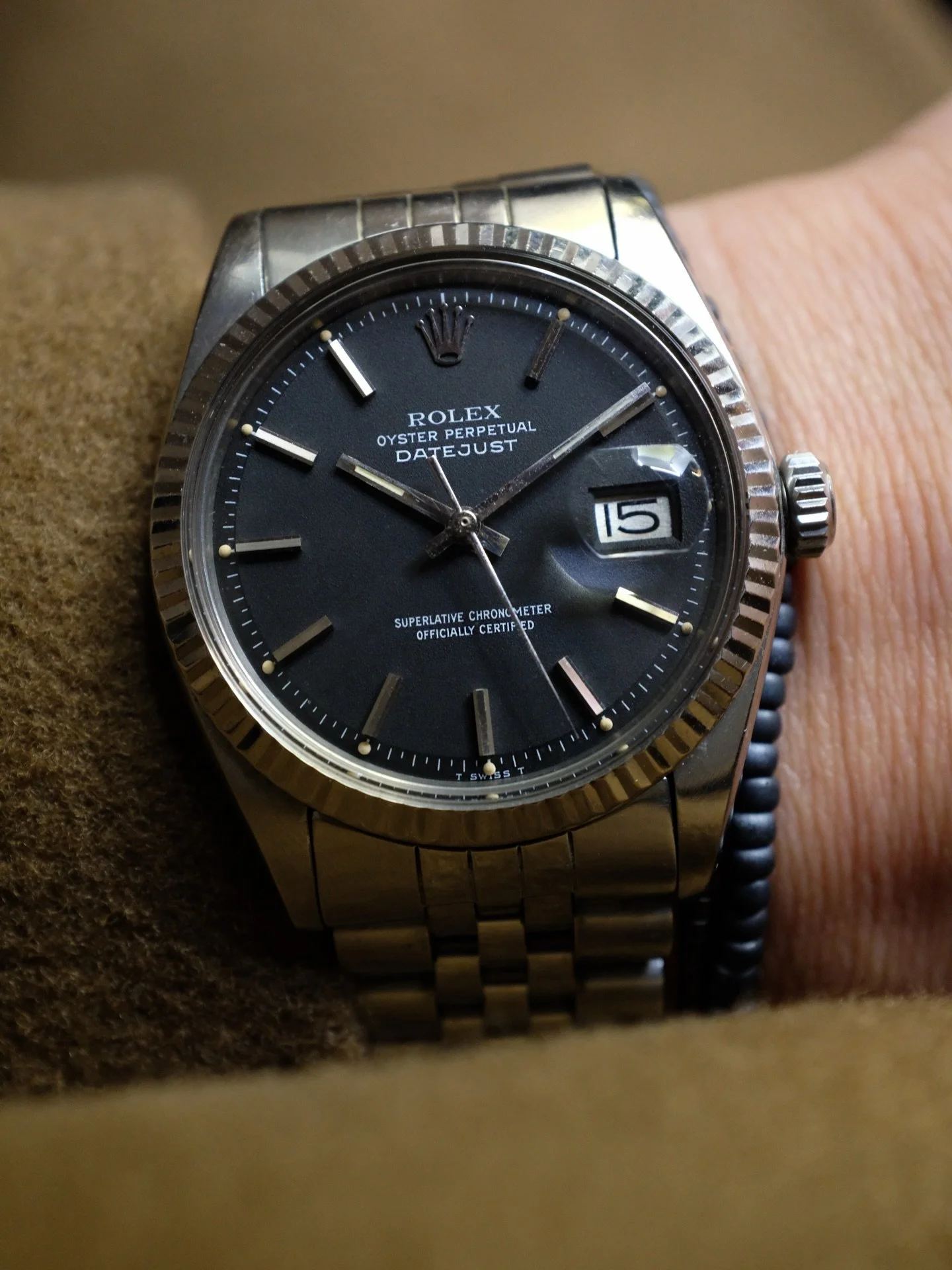 Most Rolexes in the 1970s have a matte black dial especially if we&rsquo;re talking about the tool watches like Subs, GMTs, &amp; Explorers. But finding a Datejust with a matte black dial is actually very tough.  I haven&rsquo;t sold one in over 4 ye