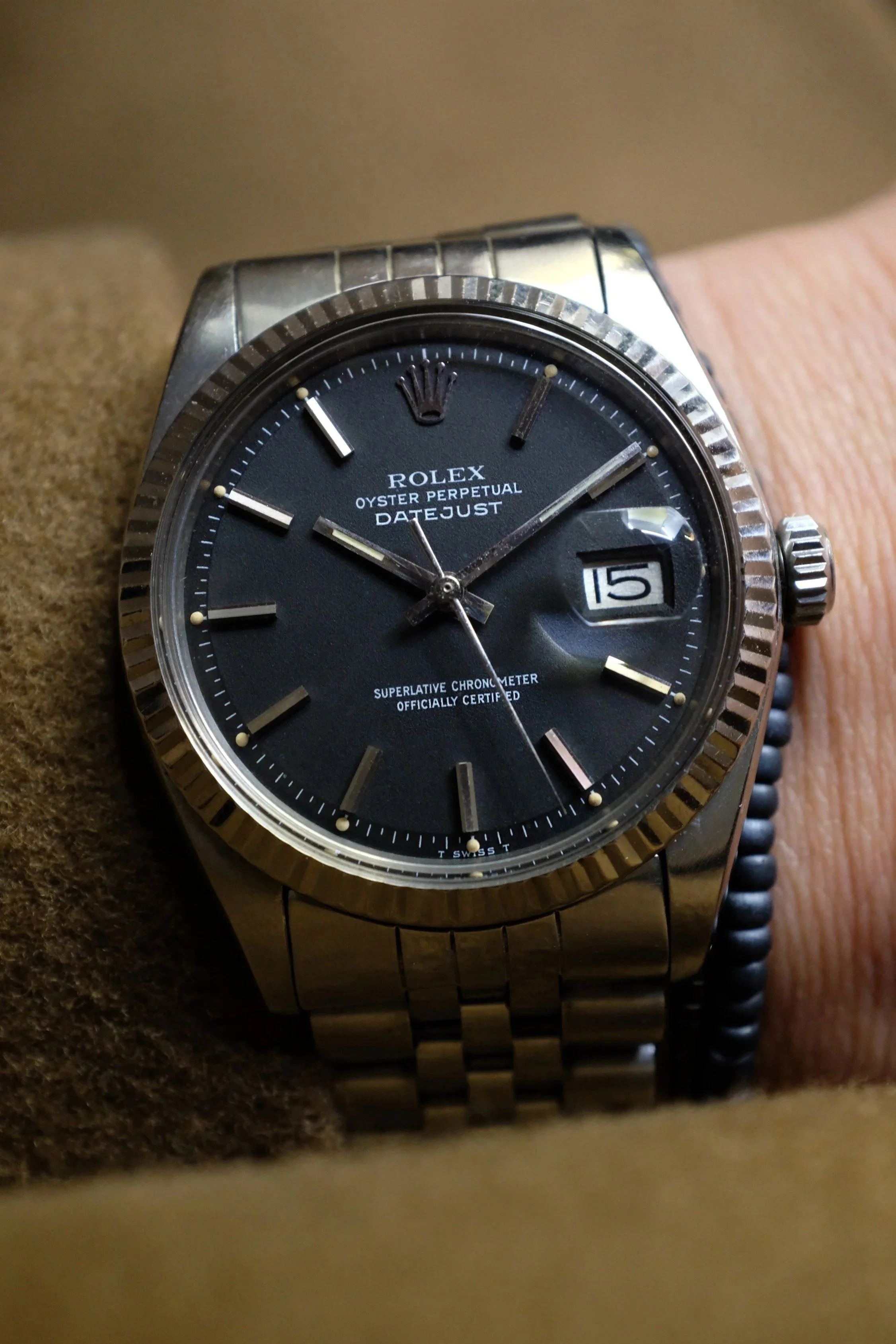 1977 Rolex Datejust 1601 Matte Black Dial