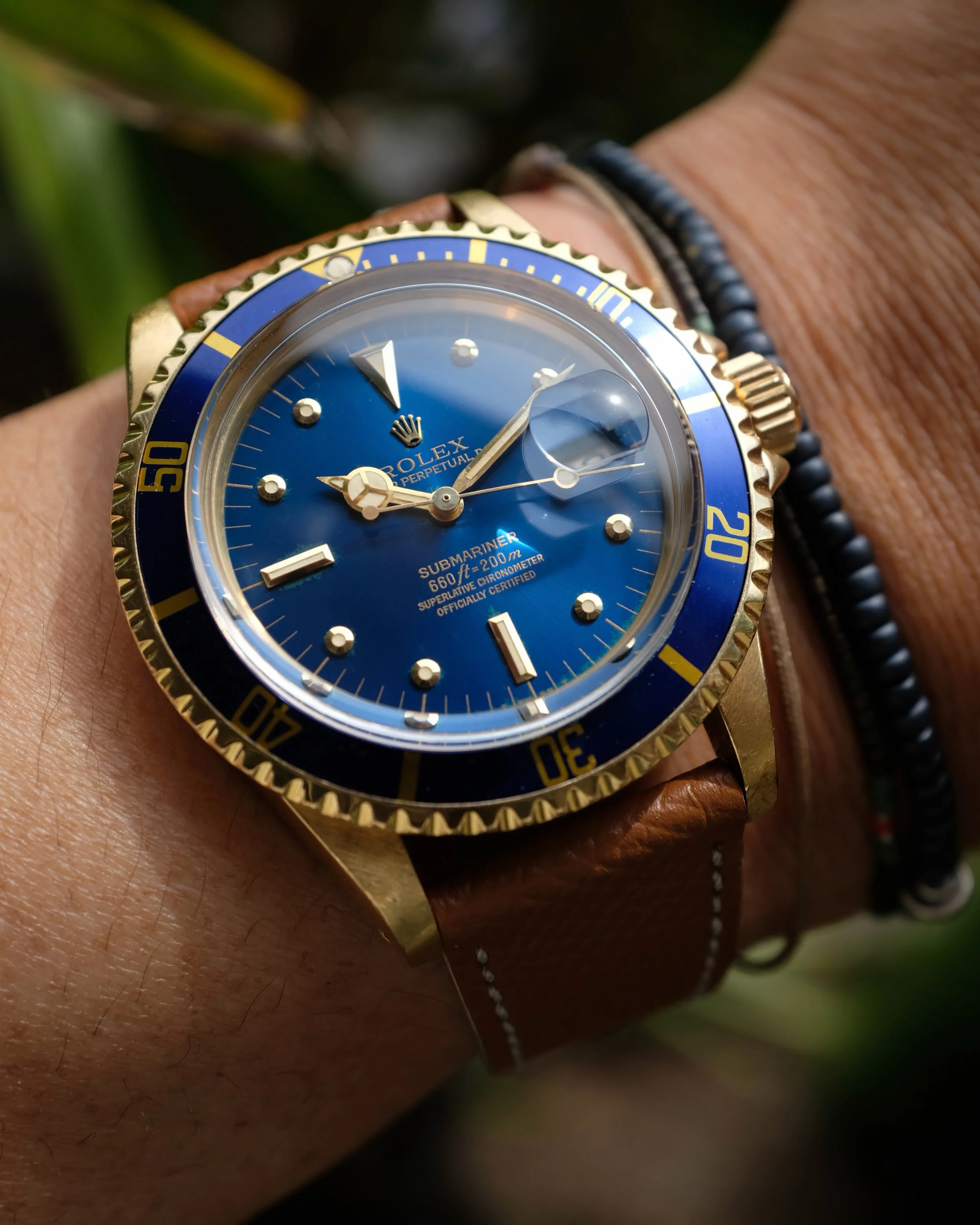 The Gold &amp; the Bluetiful. 

-1972 Rolex Submariner 1680 Blue Nipple Dial in 18k YG