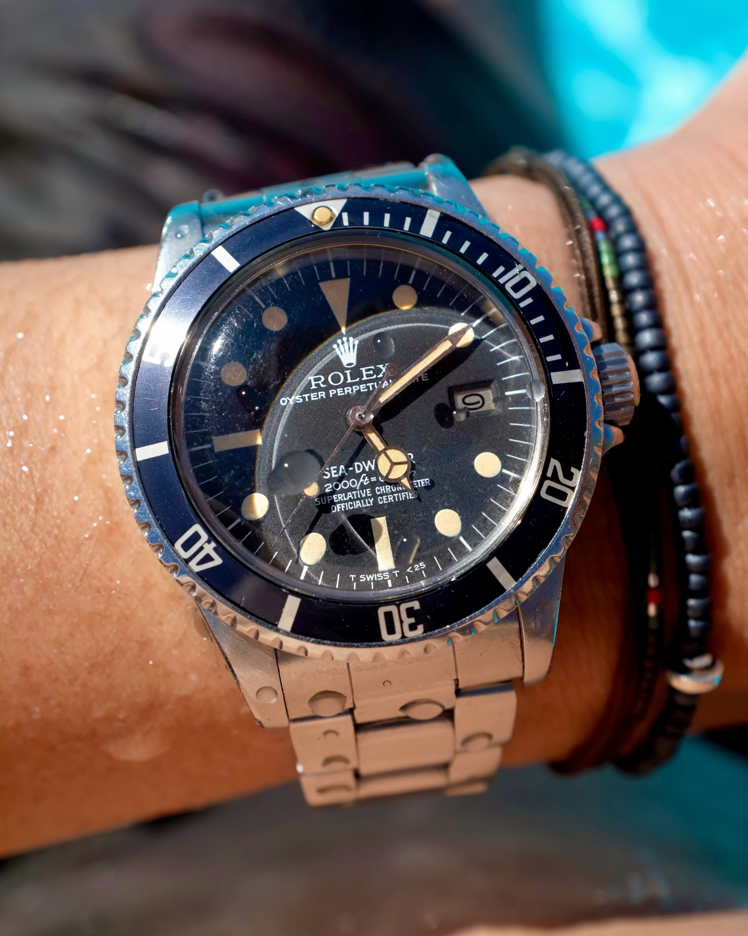 Flipping the kids off their floaties is the most real action this watch has gotten in a very long time. 

-1978 Rolex Sea-Dweller 1665 &ldquo;Rail Dial&rdquo;