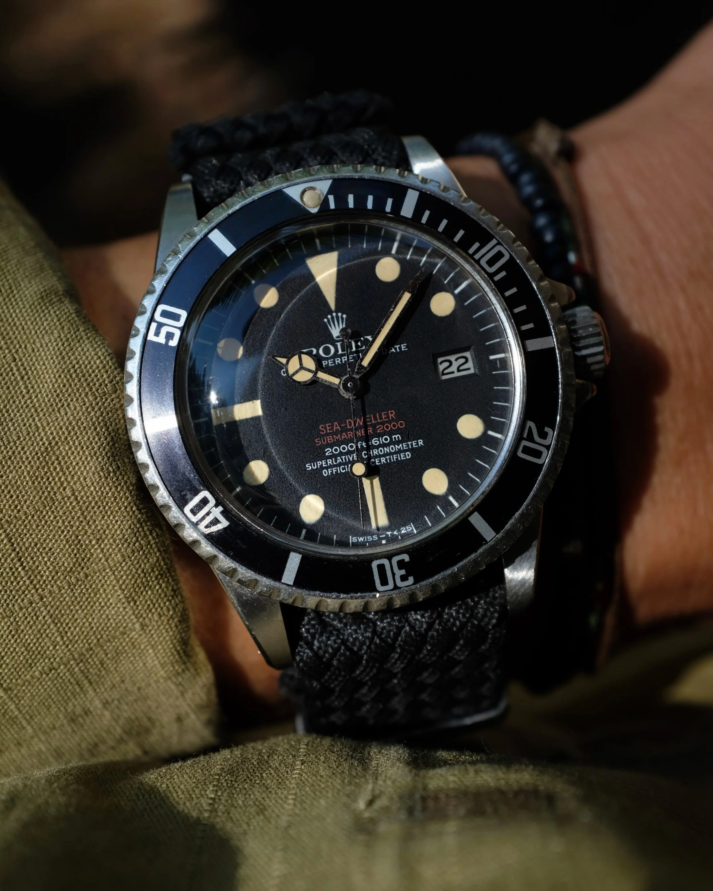 Double the red, double the fun. 

-1973 Rolex &ldquo;Double Red&rdquo; Sea-Dweller 1665 MK3