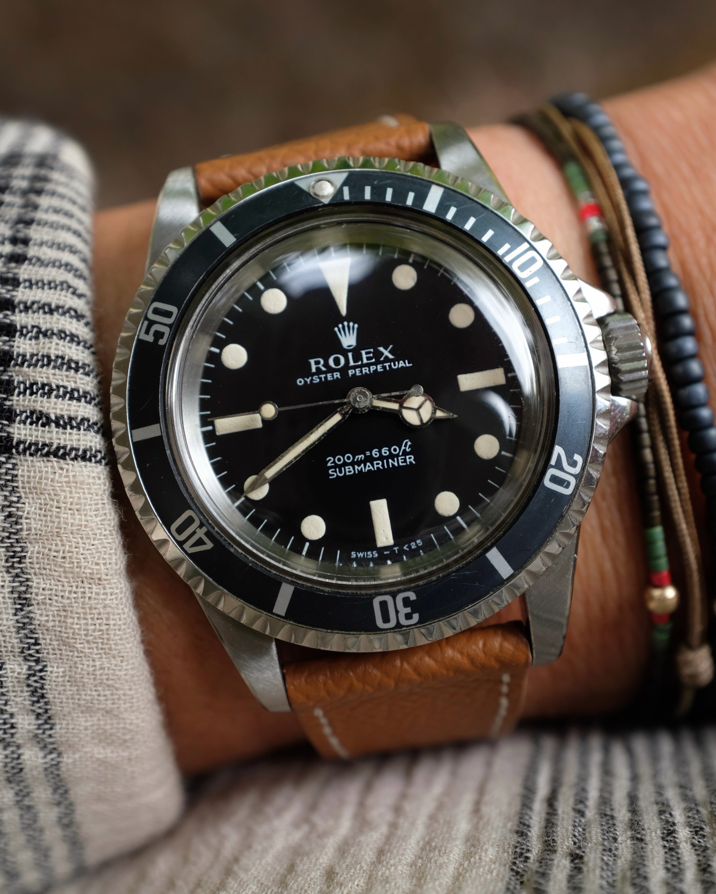 While the design of this dial is essentially a carryover from the previous glossy gilt dial Rolex produced up until 1967, it&rsquo;s the first year Rolex began making them with a matte paint texture.  Just like the gilt dials, these early matte dials