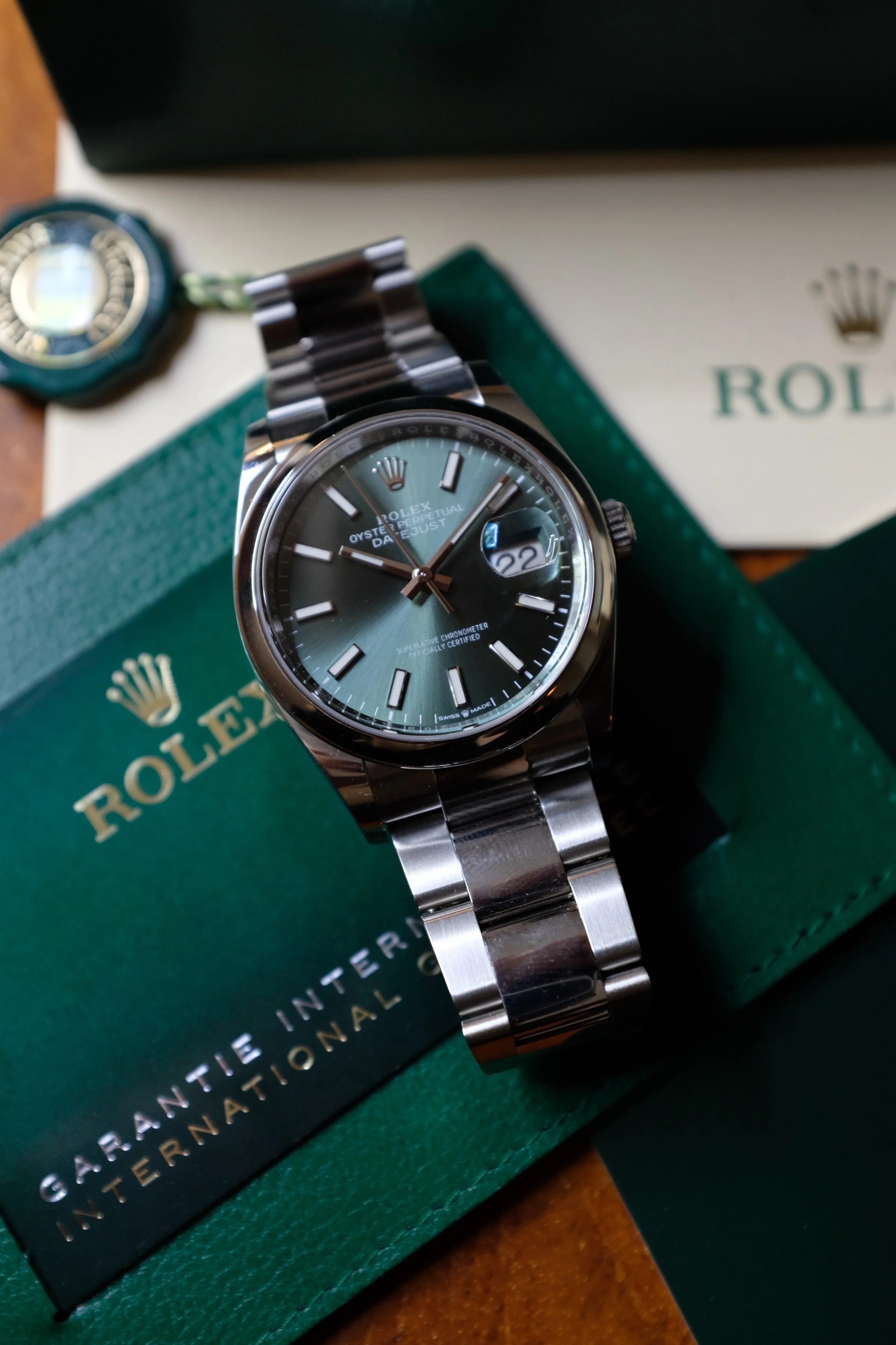 FS: 2023 Rolex Datejust 36 126200 Mint Green Dial Full Set - Rolex