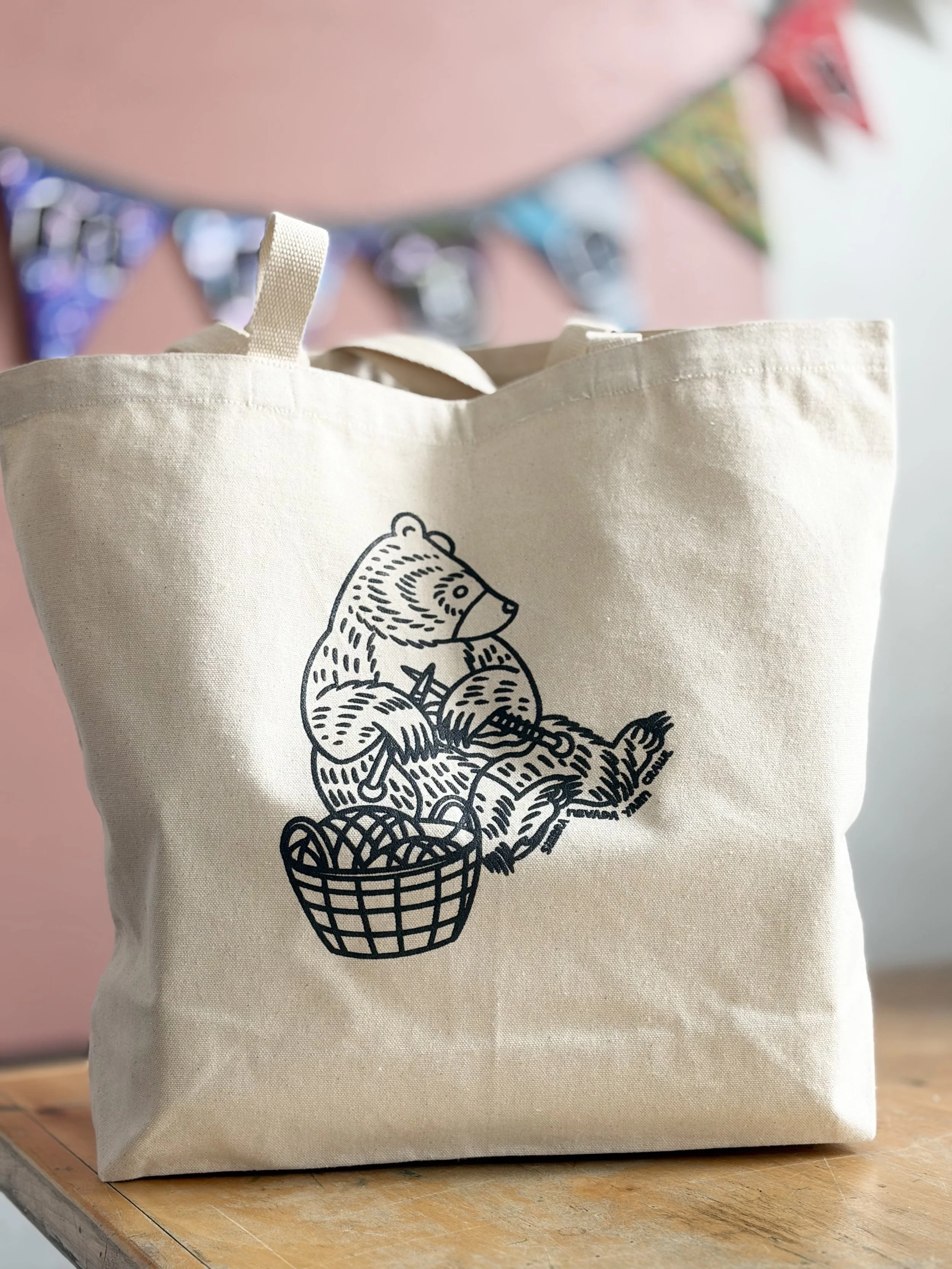 2026 Bear Cotton Canvas Tote