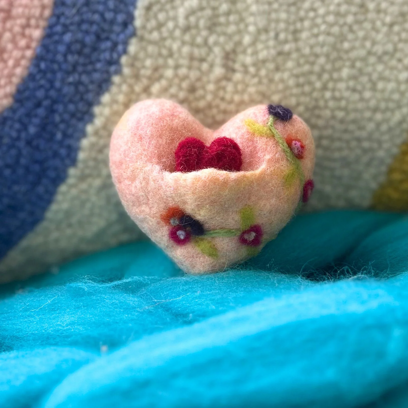 [may 9] Made with Love: Mini Wet Felted Heart