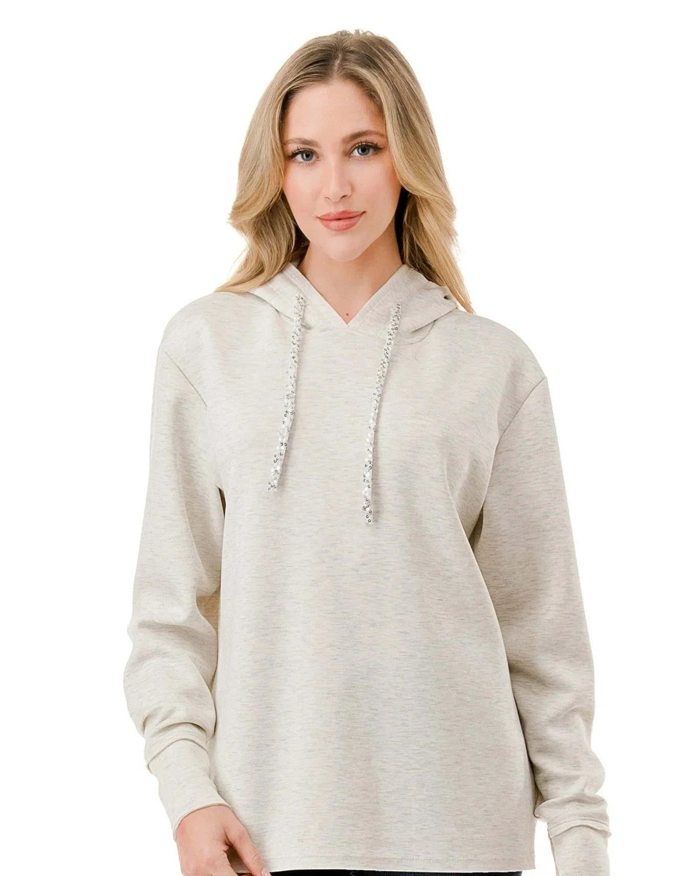 NEW! Sequin Tie Hoodie Pant Set in Heather