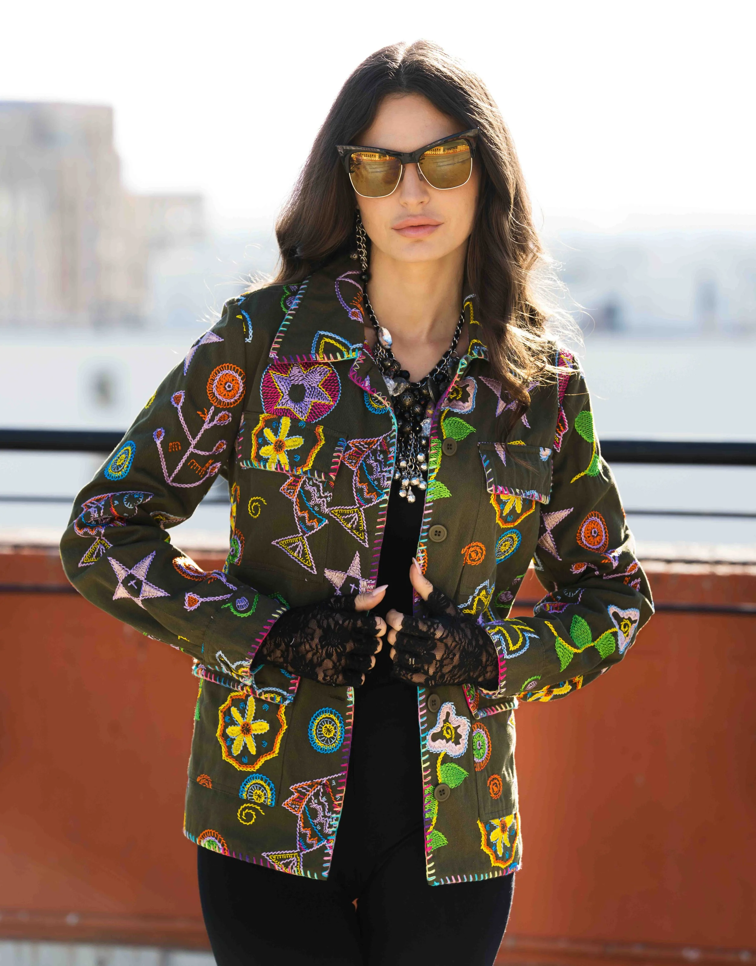 NEW! Embroidered Front Back Jacket