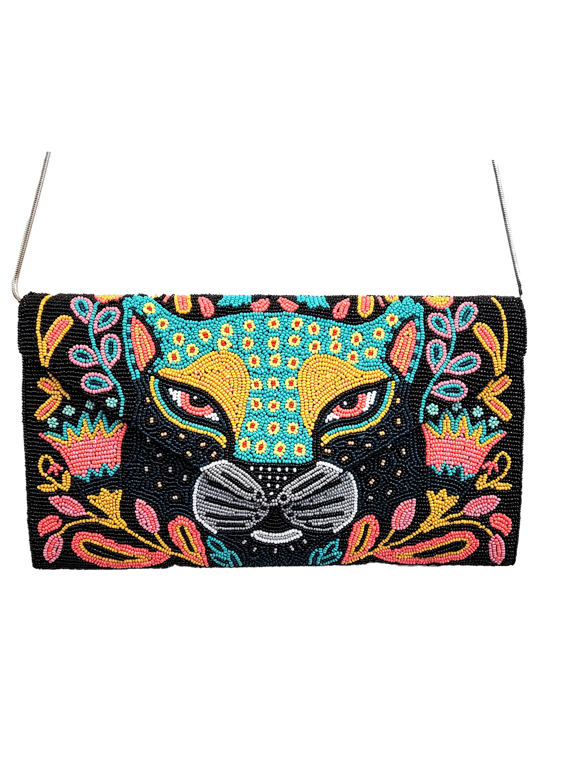 NEW! Big Cat Beaded Handbag
