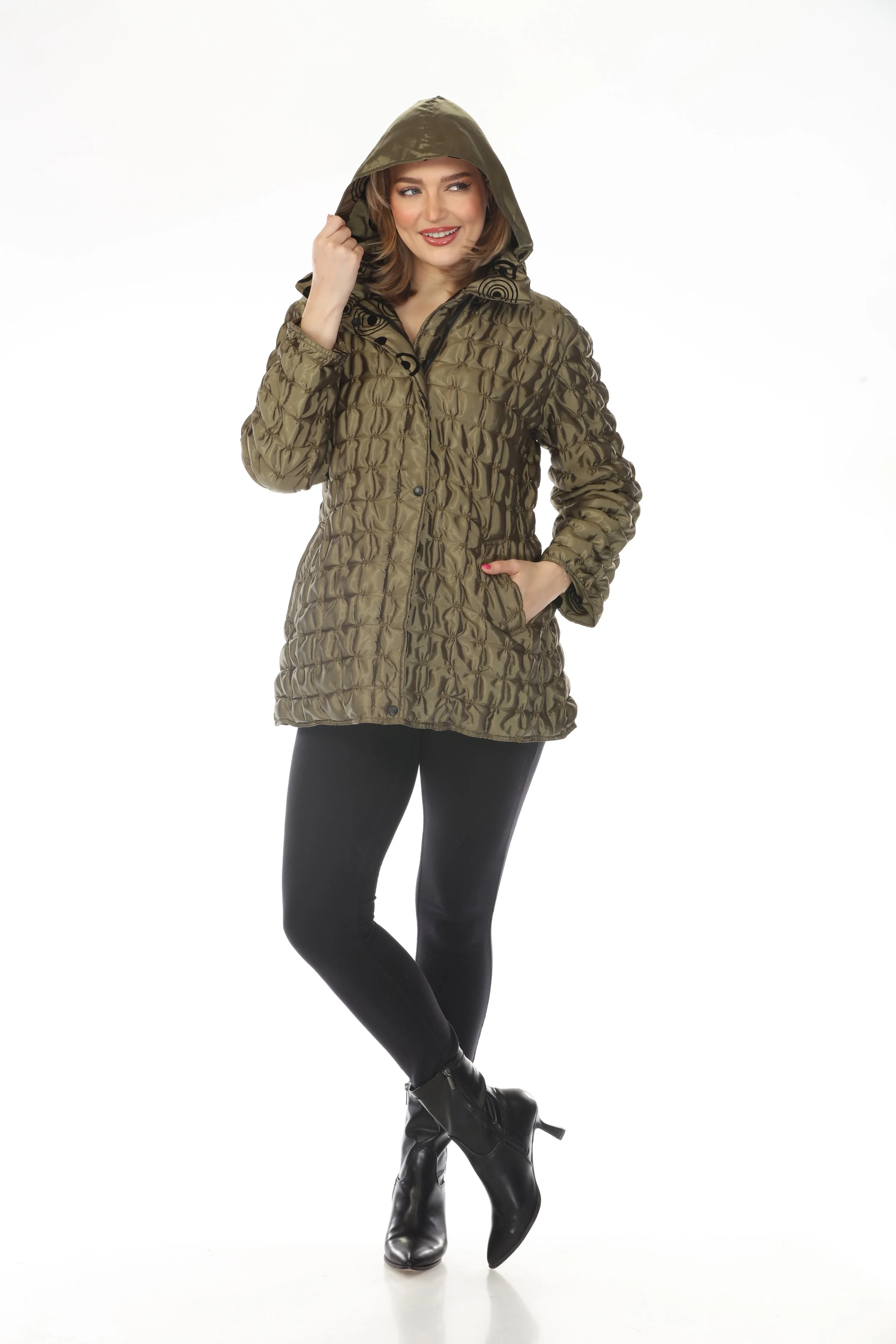NEW! Reversible Quilt and Dot Jacket (Also Available in Plus Size)