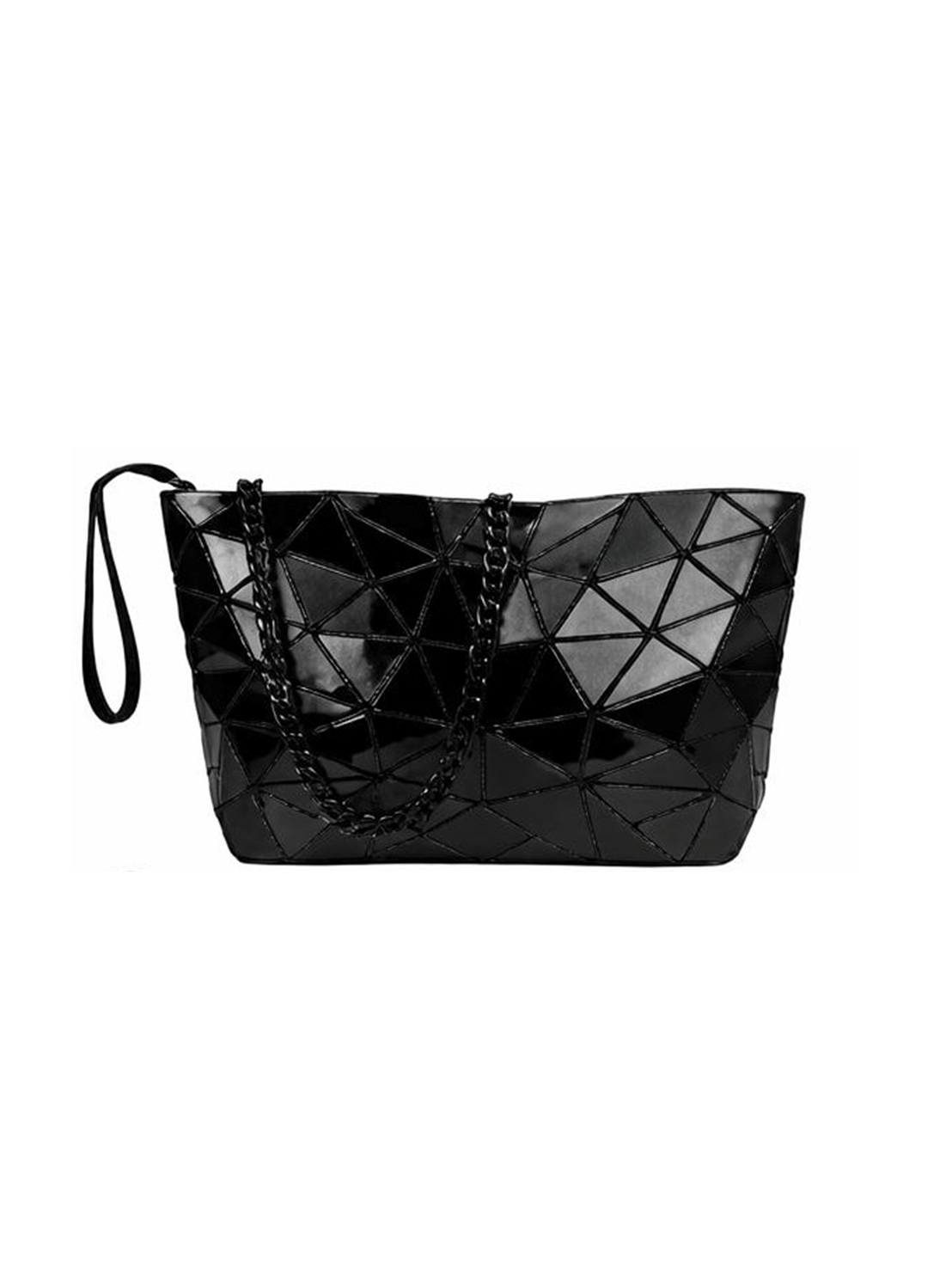 NEW! Geo Metallic Handbag in Black