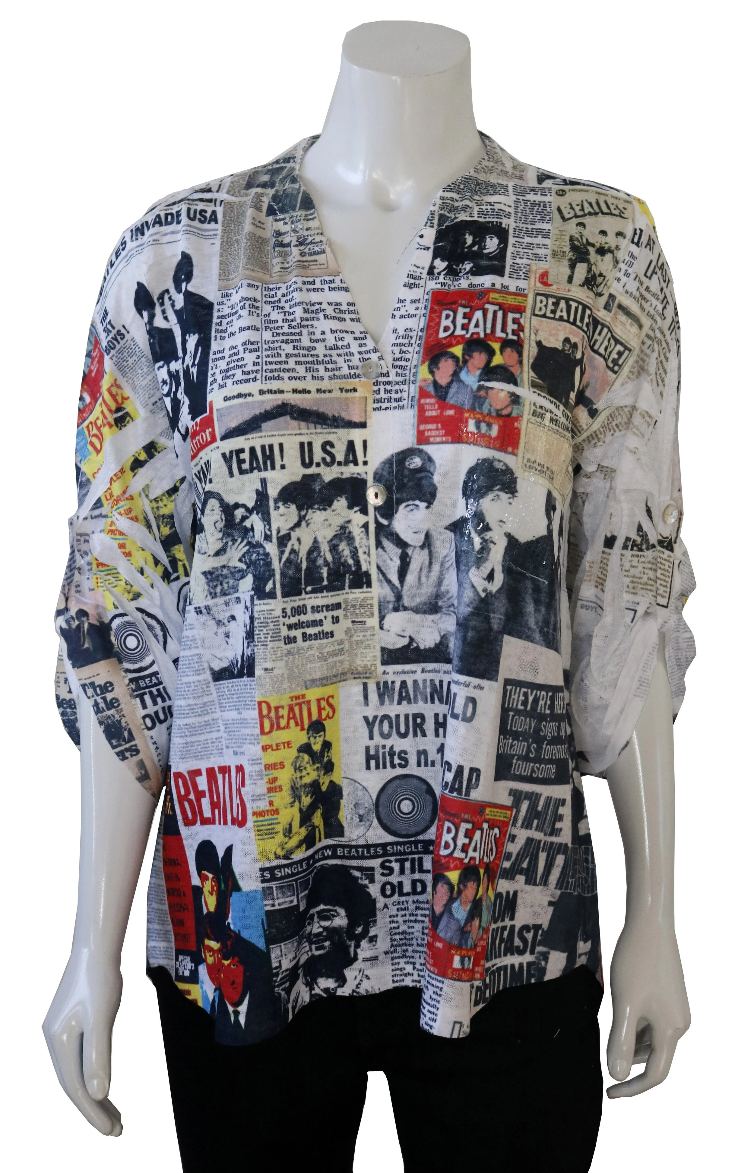 NEW! Beatles Tab Sleeve Shirt (Also Available in Plus Size)