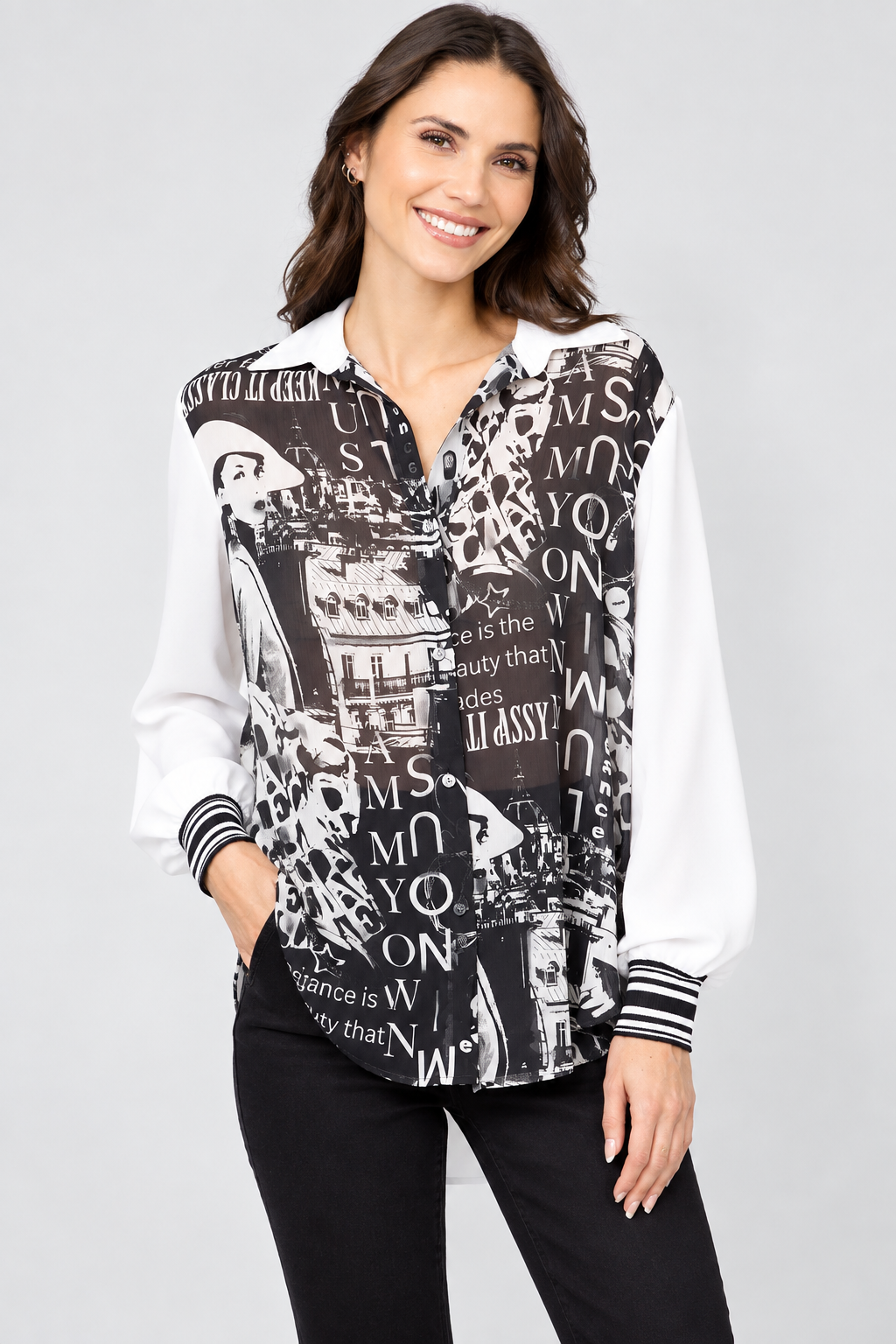 NEW!  Graffiti Shirt with Sweater Sleeves