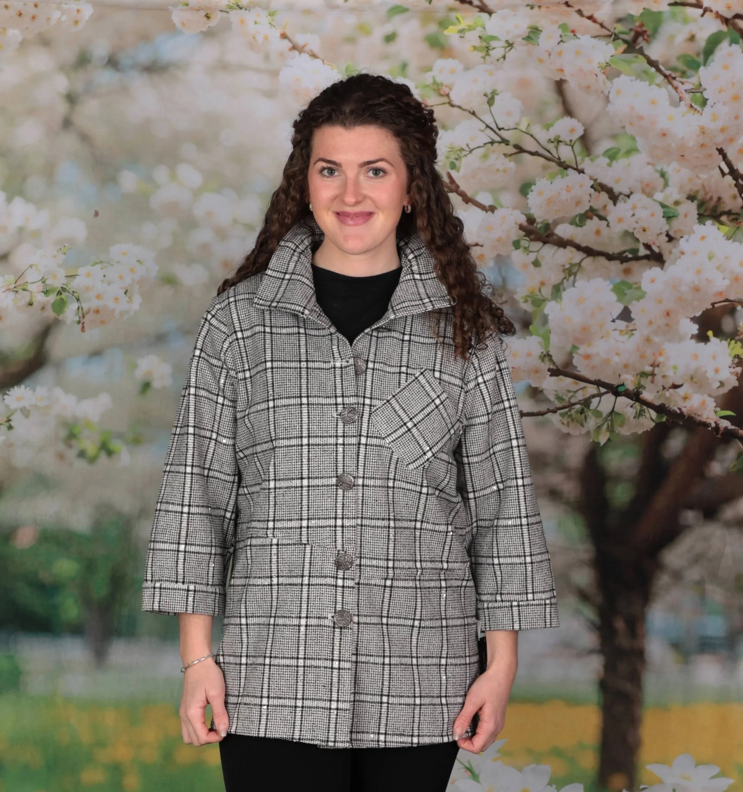 NEW! Plaid Sparkle Jacket (Also Available in Plus Size)