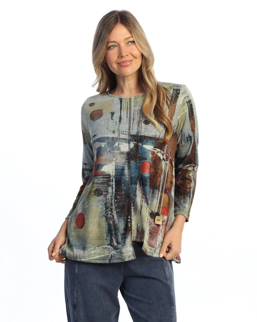 NEW! Patch Pocket Abstract Tunic (Also Available in Plus Size)