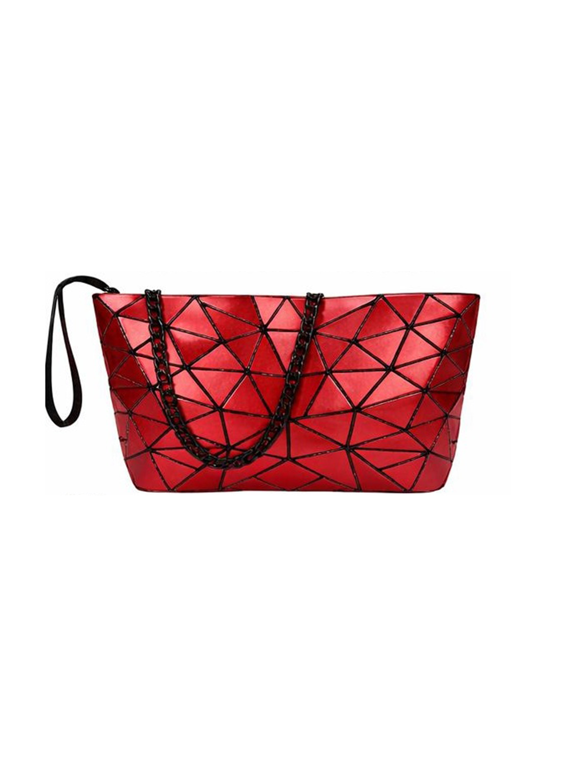 NEW! Geo Metallic Handbag in Red